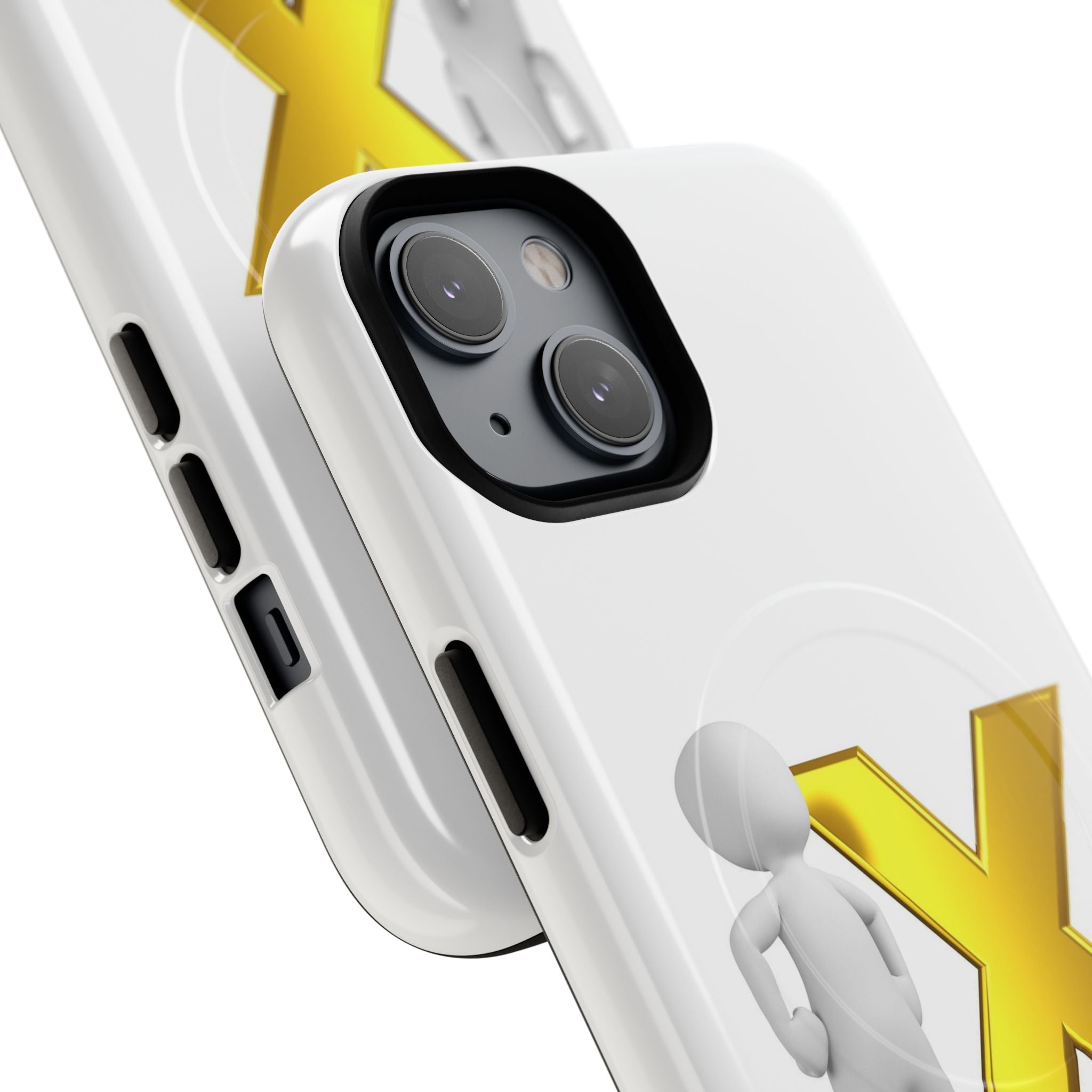 Gold X with 3D Figure iPhone Case | Tough Magnetic Case