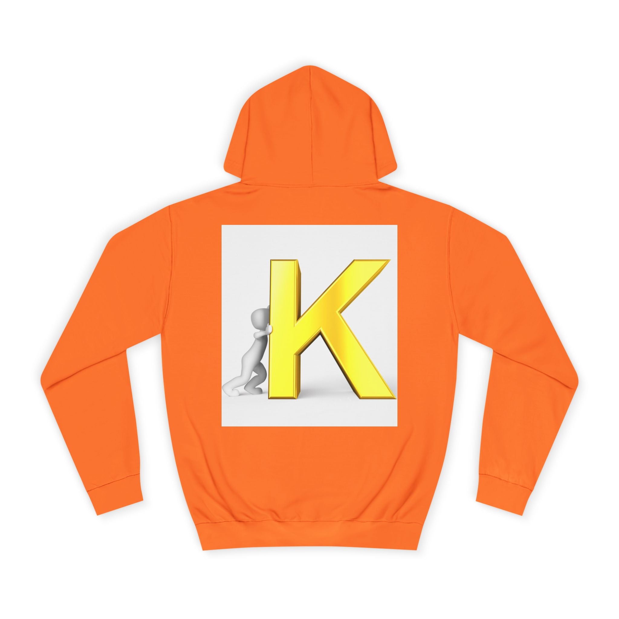 Yellow 3D Letter K hoodie | Initial Monogram, Alphabet Graphic