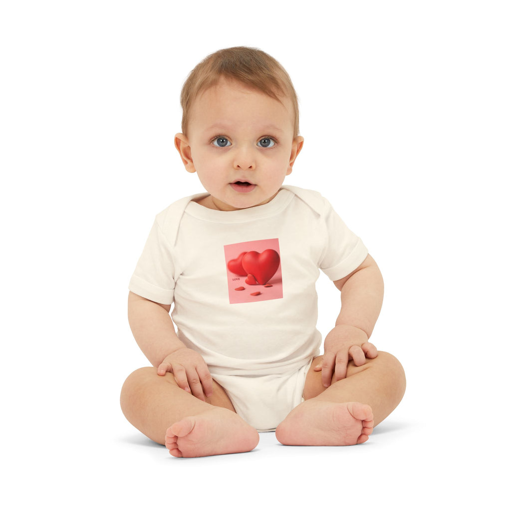 Red Heart Illustration Infant Bodysuit | Cute Valentine Baby Onesie