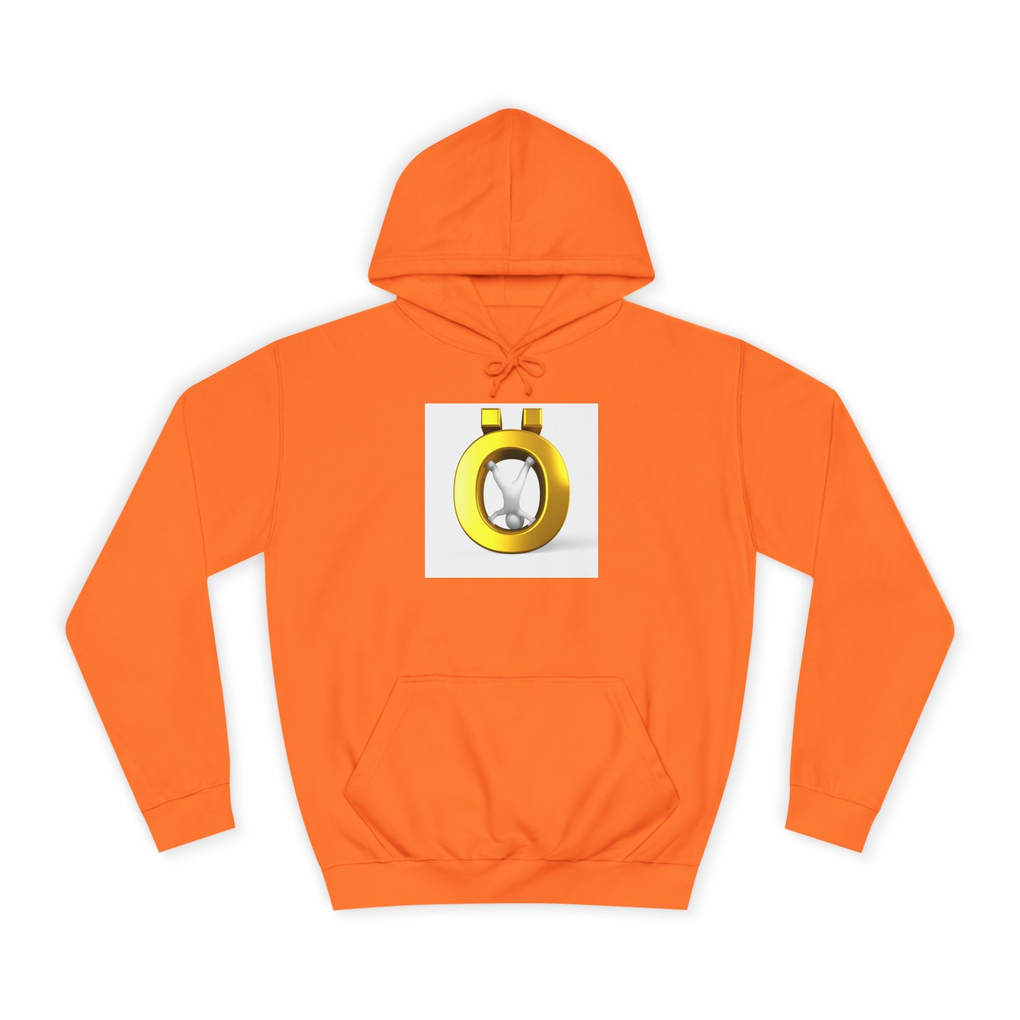 Gold Letter Ö Hoodie | Minimal Jewelry Logo, White Pullover