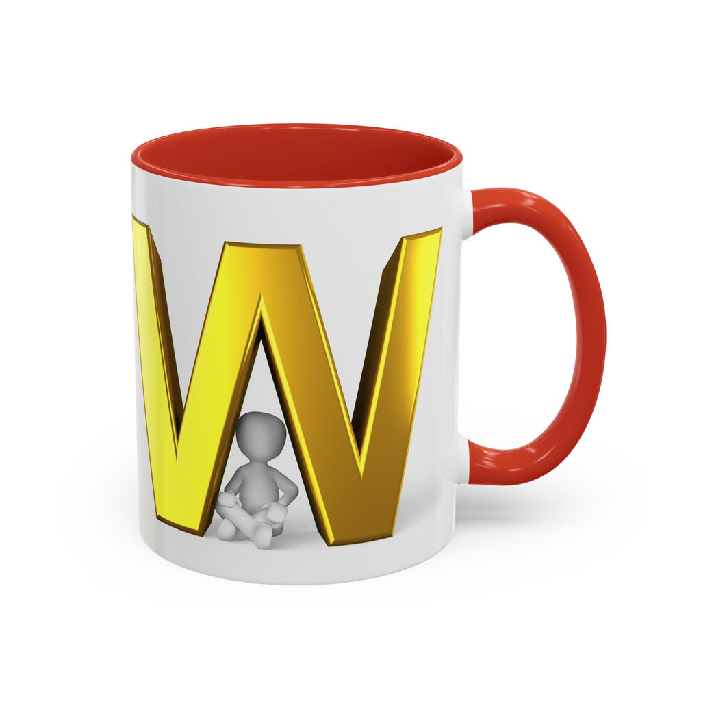 Gold Letter W Initial Mug | Accent Coffee Mug 11oz 15oz