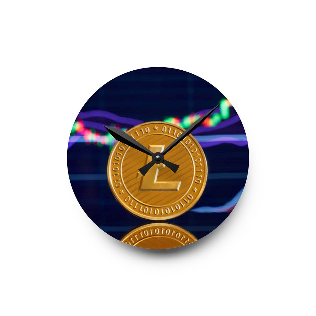 Litecoin Coin Crypto Wall Clock | Acrylic