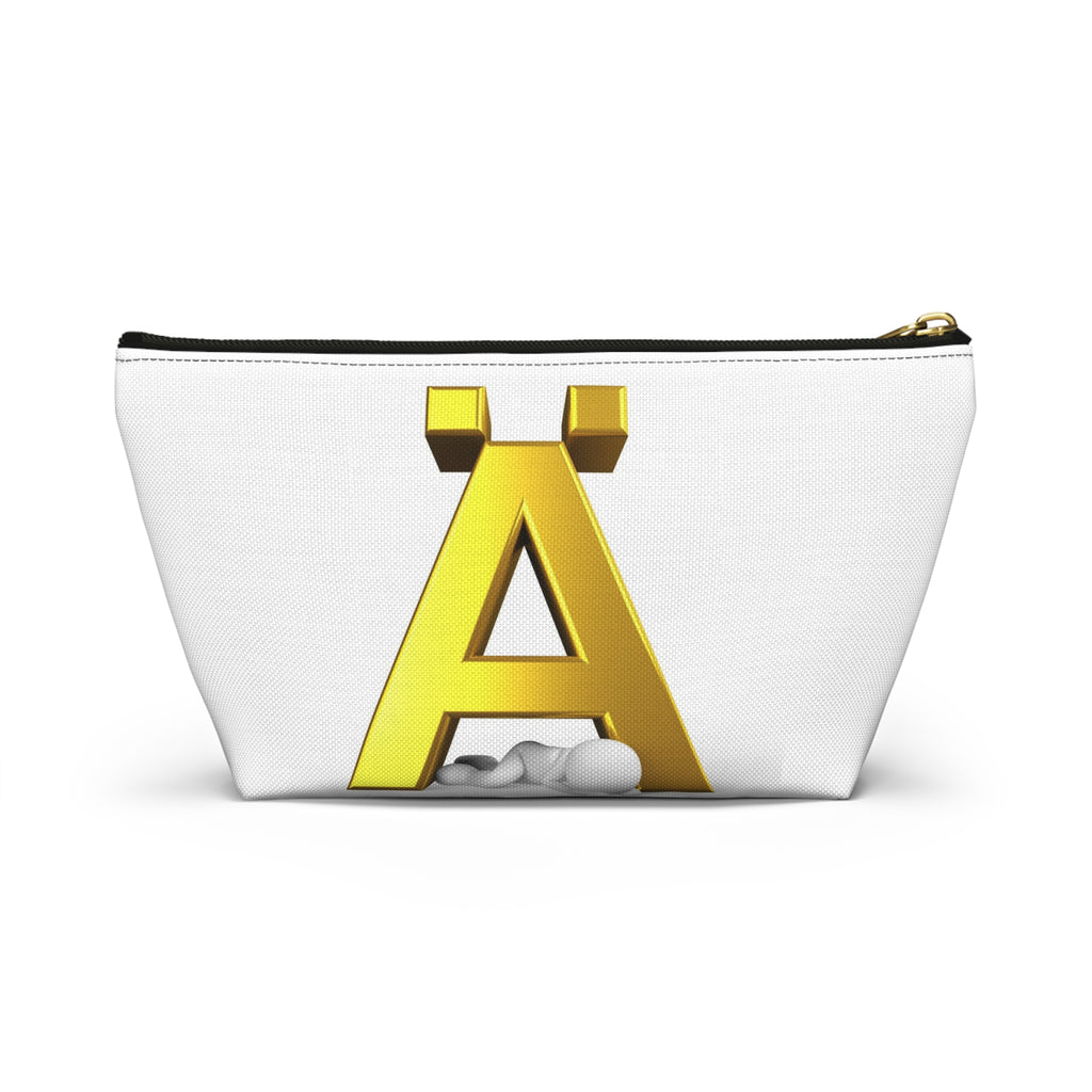Gold Letter Ä Accessory Pouch | Monogram Initial Cosmetic Bag