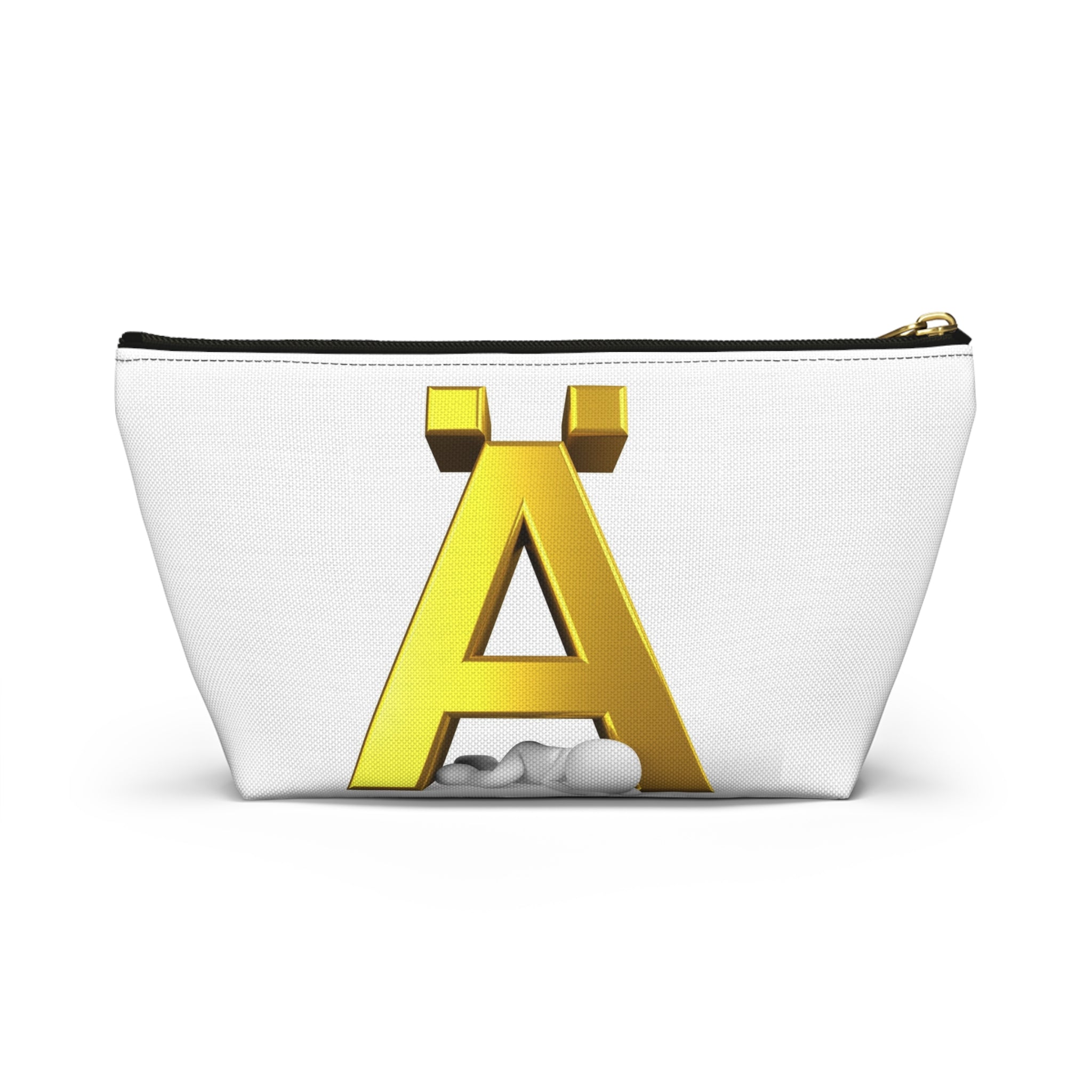Gold Letter Ä Accessory Pouch | Monogram Initial Cosmetic Bag