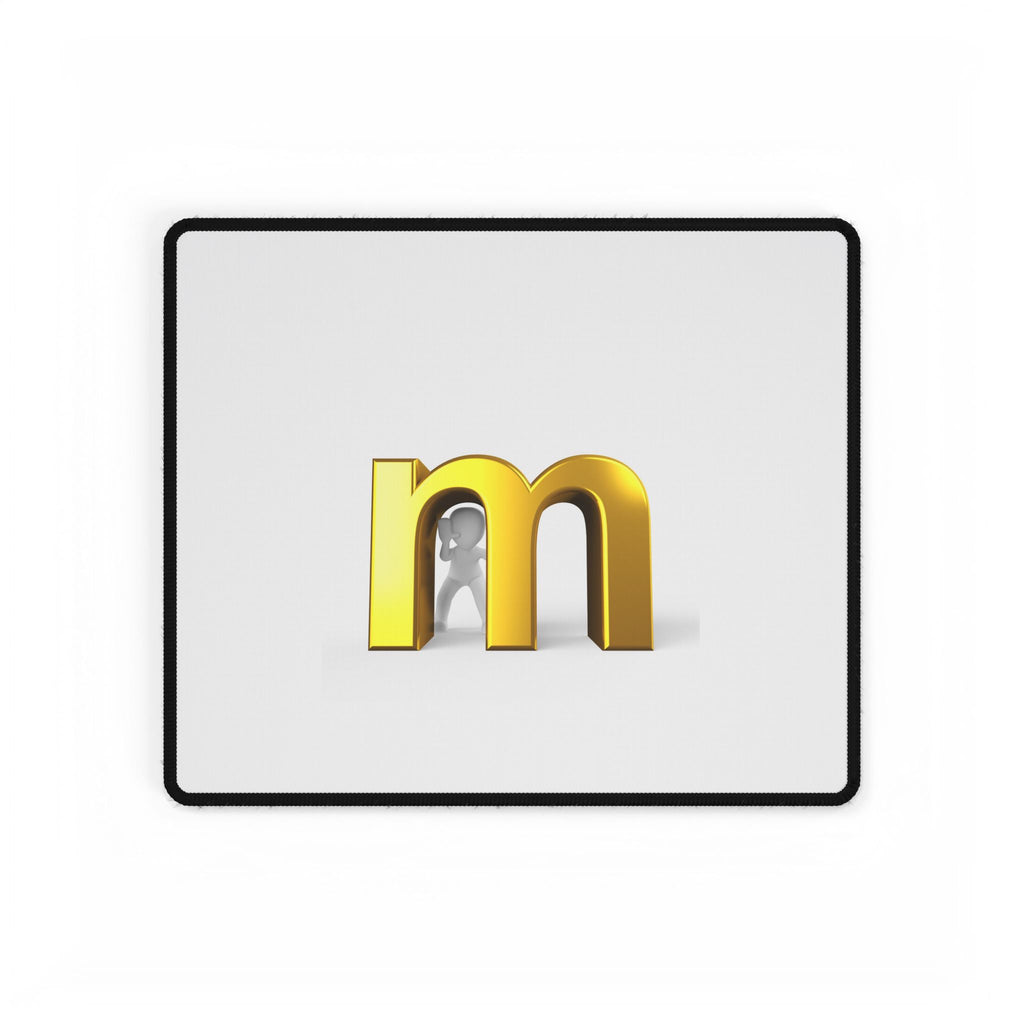 Gold Letter M Desk Mat | Minimal Monogram Mouse Pad