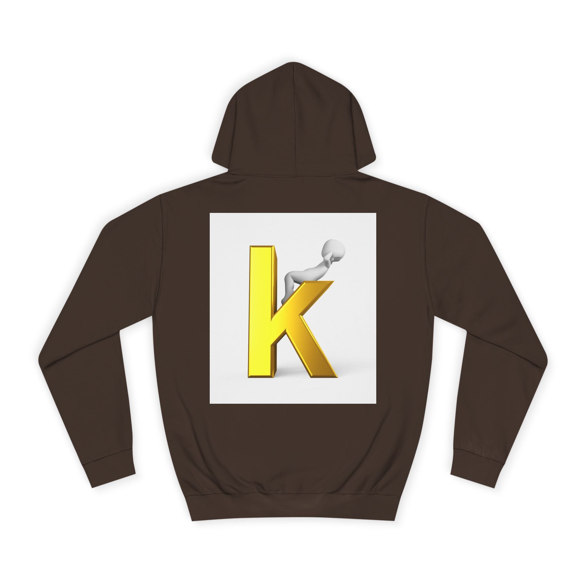 Gold 3D Letter K Hoodie | Monogram Initial K Sweatshirt