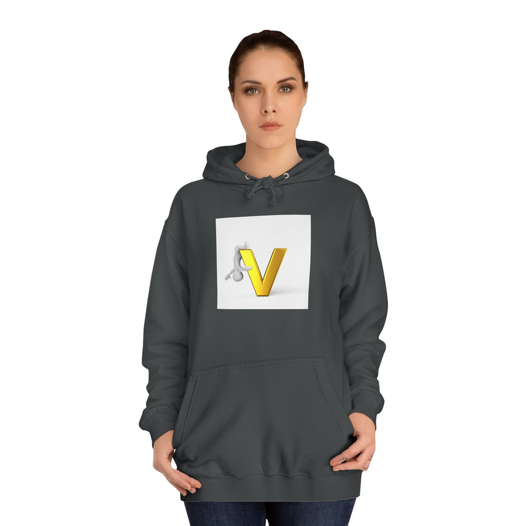 3D Gold Letter V Hoodie | Letter V Initial Sweatshirt