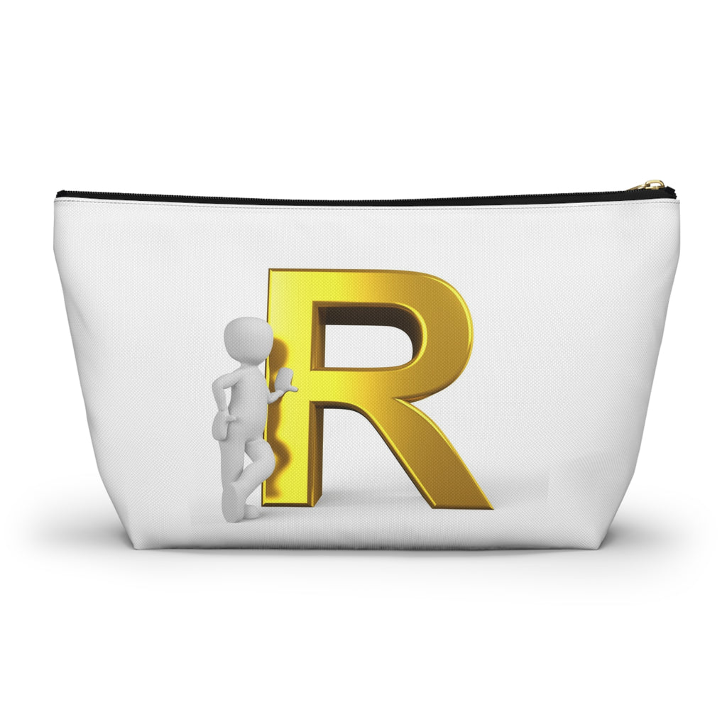 Gold Letter R Initial Accessory Pouch