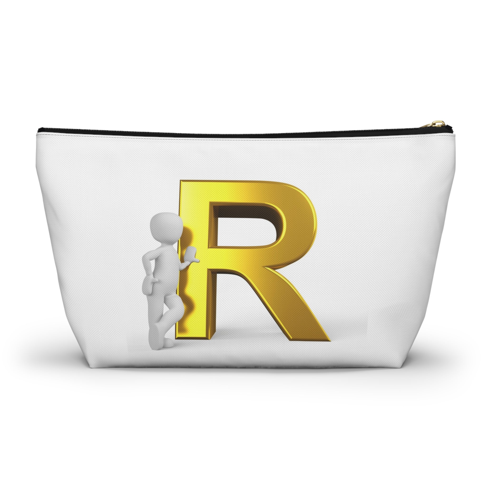 Gold Letter R Initial Accessory Pouch