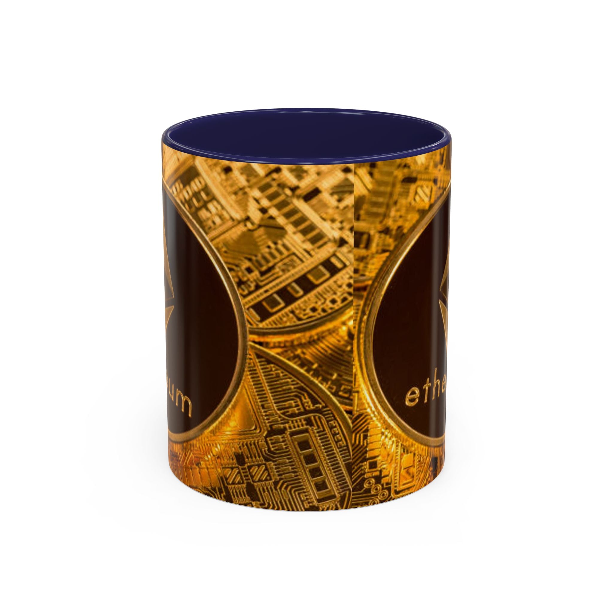 Ethereum Coin Accent Mug | Crypto Logo Coffee Mug