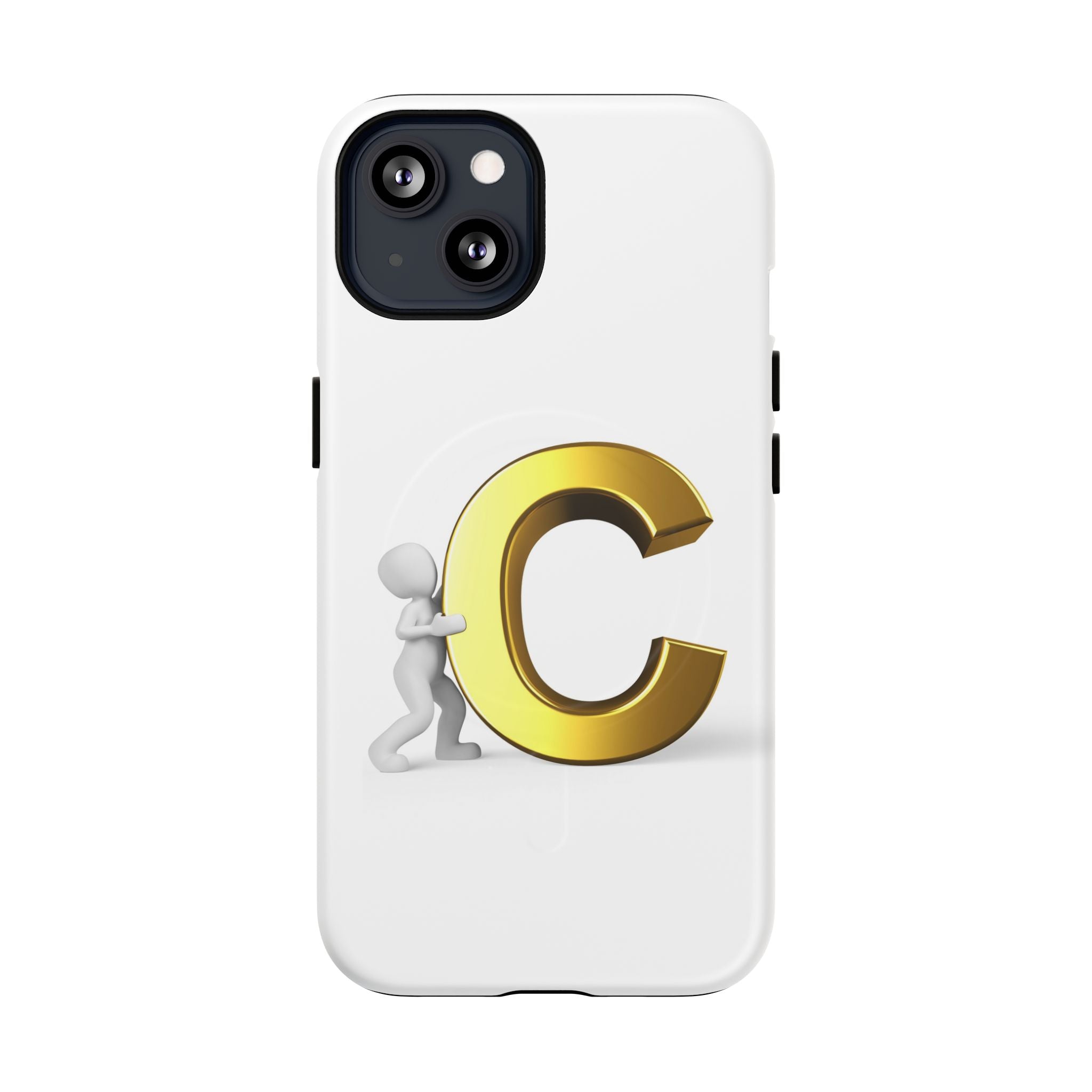 Coque de téléphone Monogramme Lettre C Or | Coque magnétique résistante