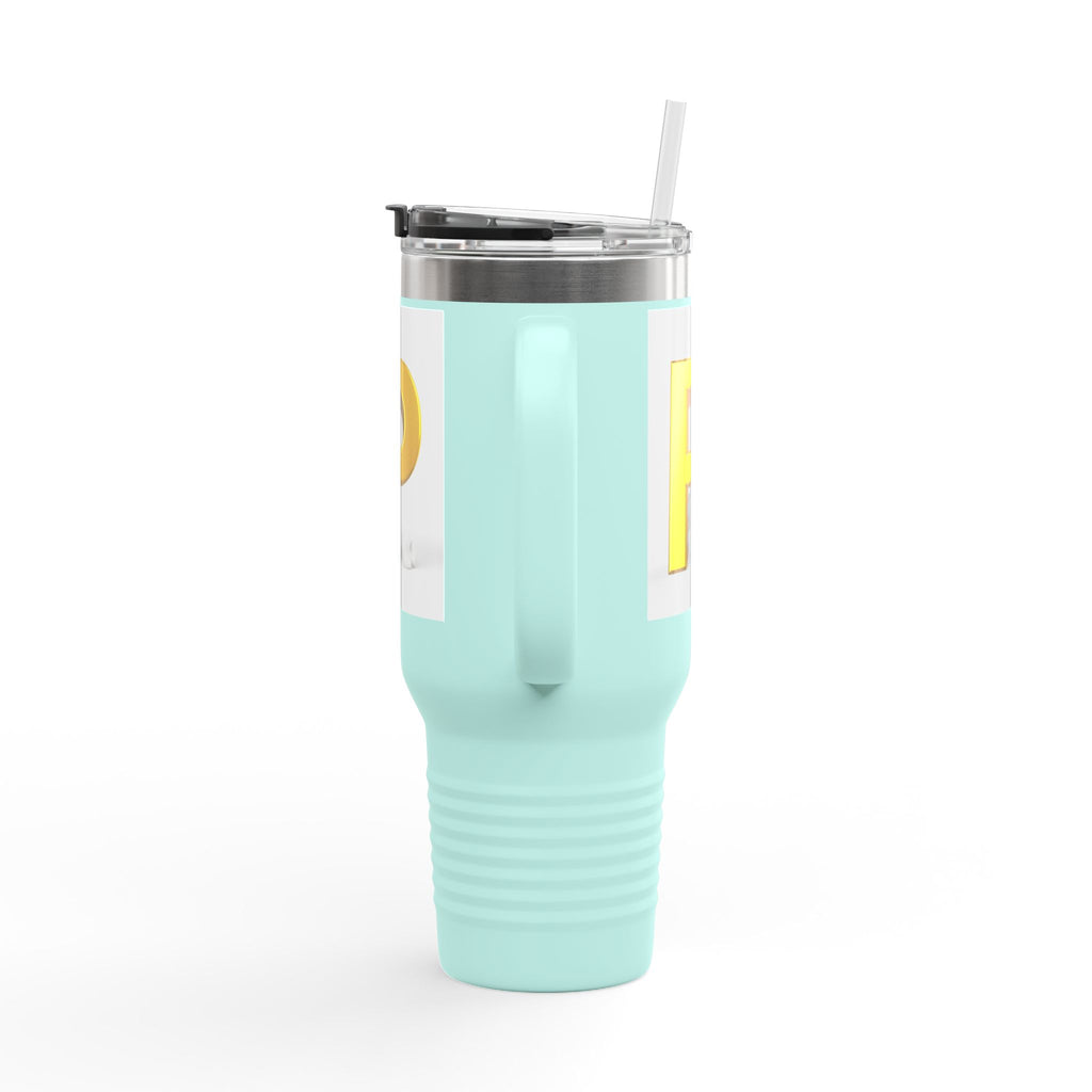 Gold Letter P Monogram Travel Mug | 40oz Insulated Tumbler