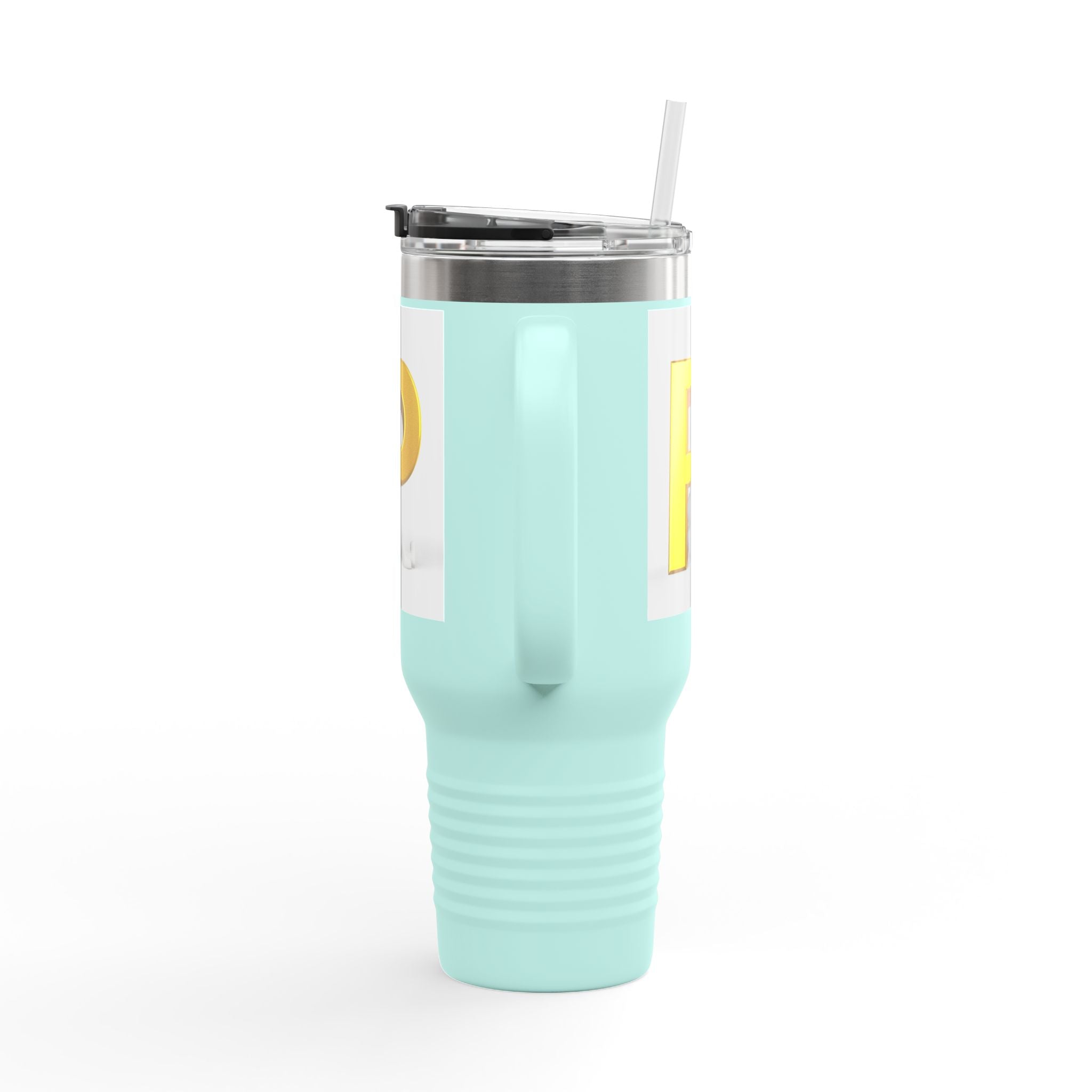 Gold Letter P Monogram Travel Mug | 40oz Insulated Tumbler