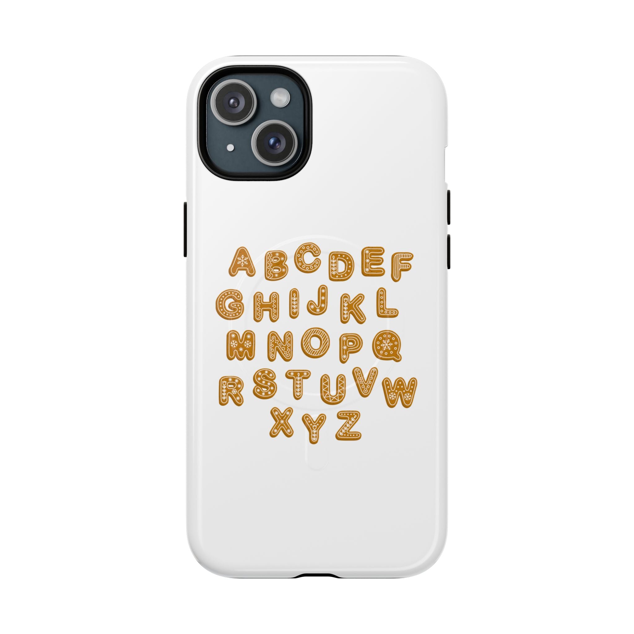 Coque de Téléphone Alphabet Cookie | Coque Magnétique Robuste, Lettrage Mignon