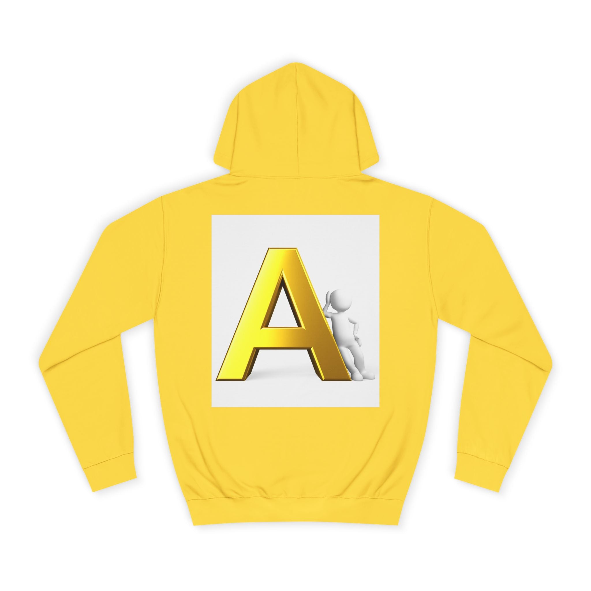 Gold 3D Letter A Hoodie | Monogram Initial A sweatshirt