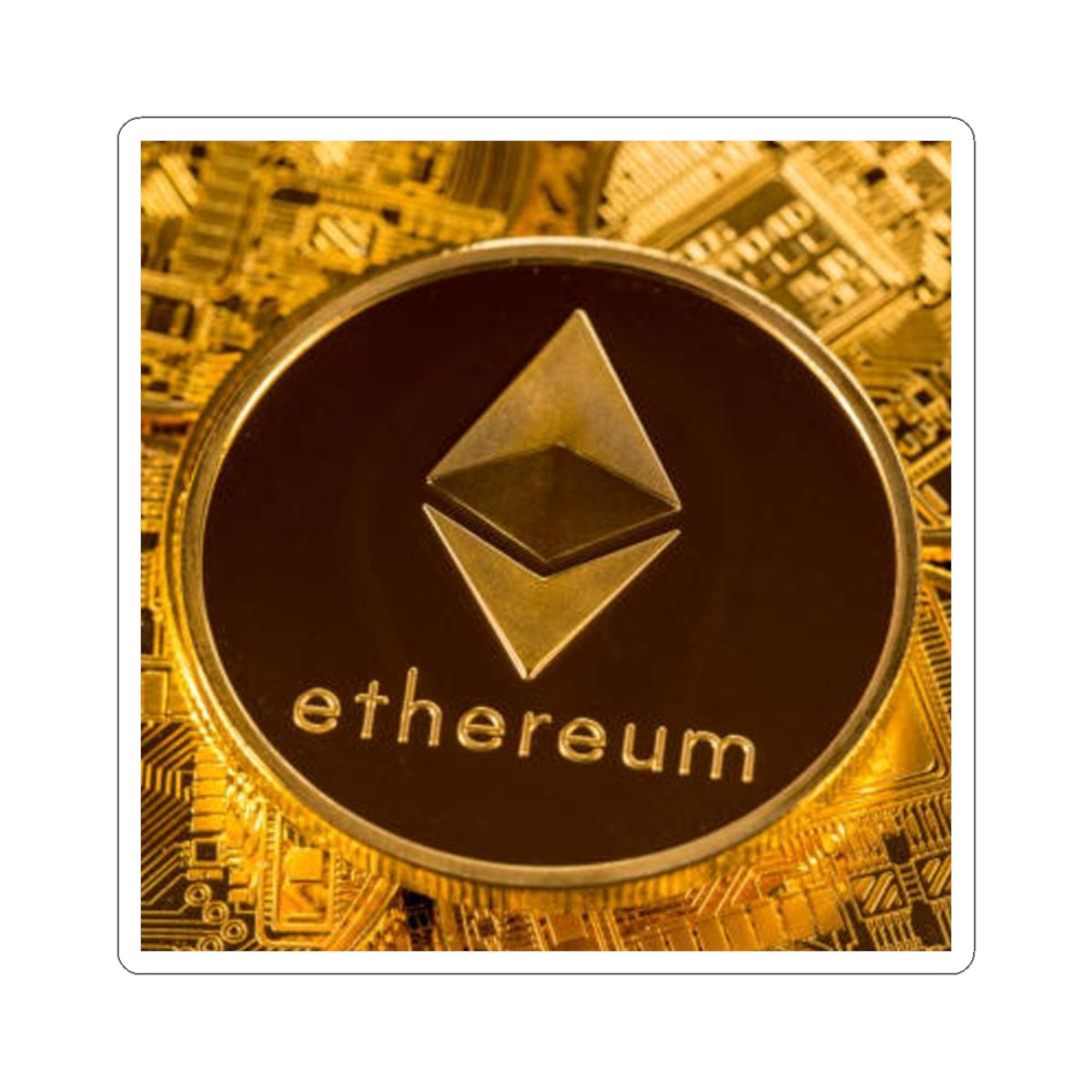 Autocollant Ethereum Coin | Autocollant en vinyle découpé de logo Crypto