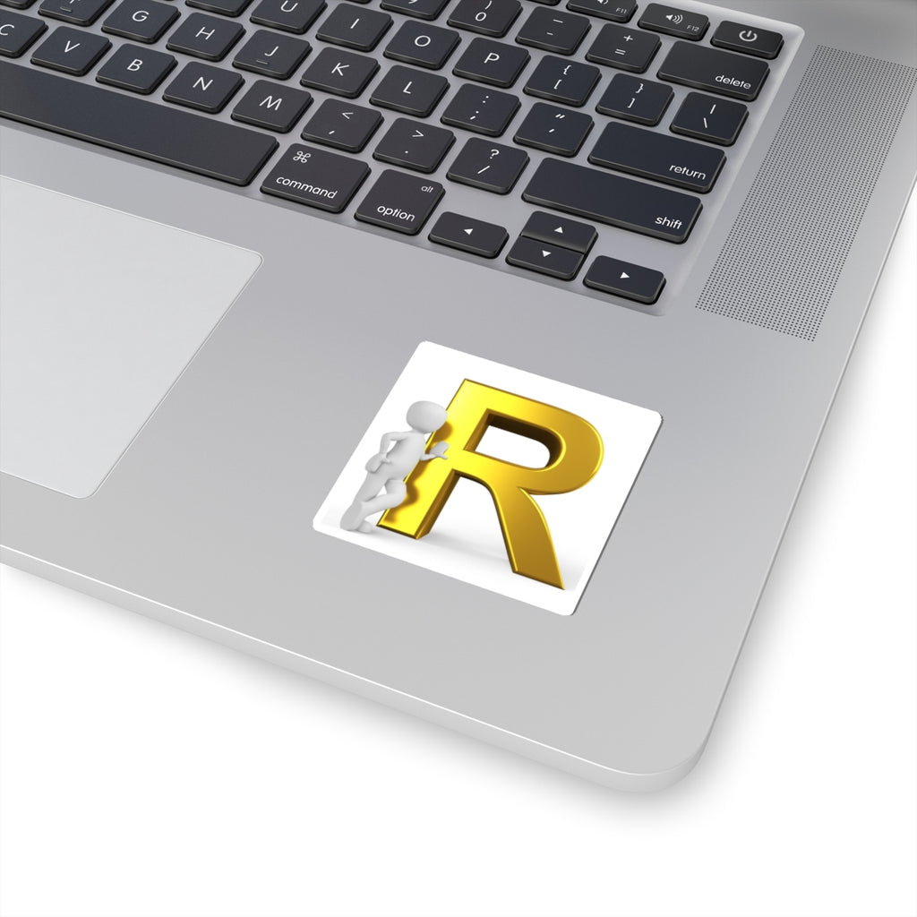 Gold Letter R Monogram Sticker kiss-cut | Laptop decal, Initial R