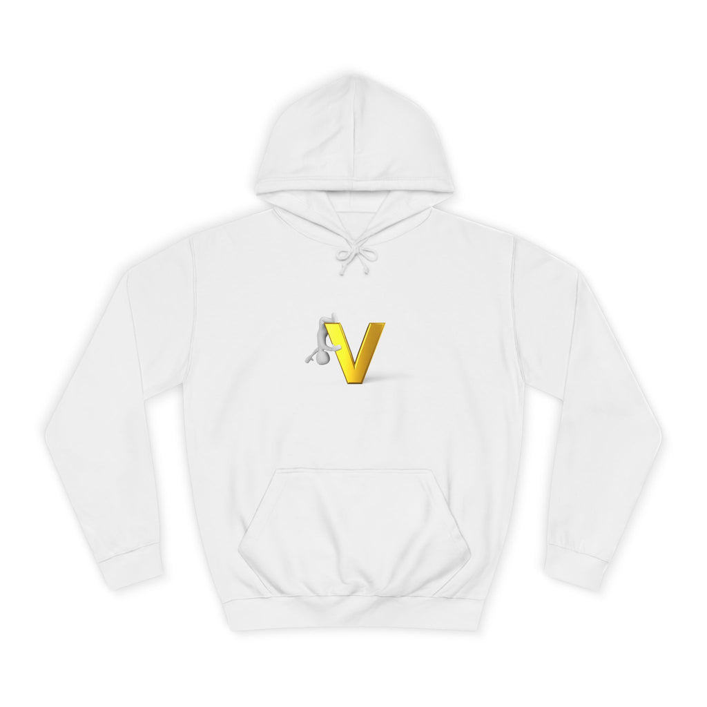 3D Gold Letter V Hoodie | Letter V Initial Sweatshirt
