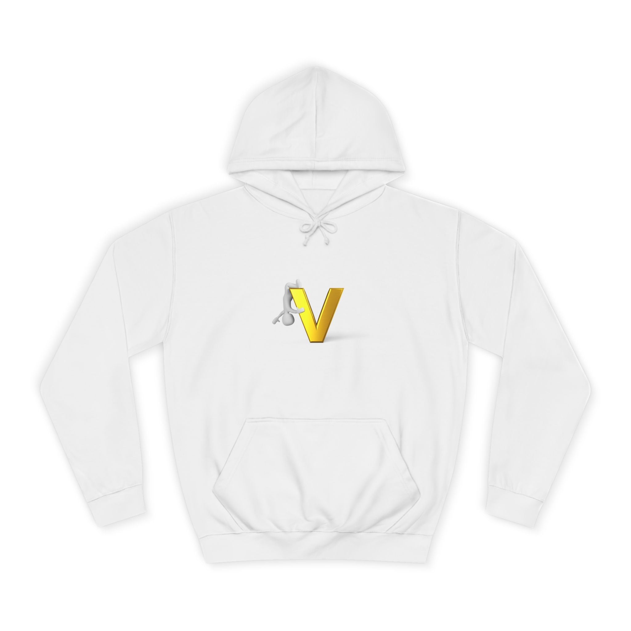 3D Gold Letter V Hoodie | Letter V Initial Sweatshirt