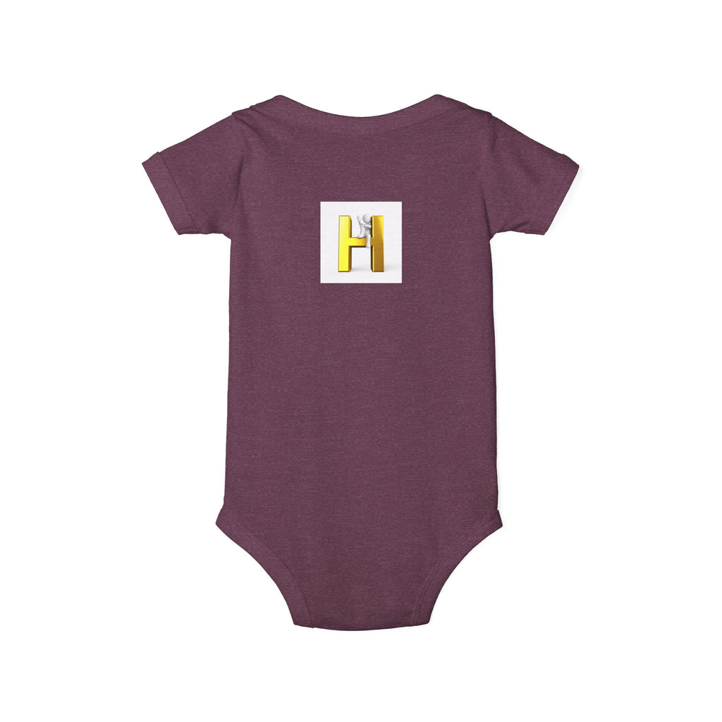 Yellow Letter H Initial Infant Onesie | Baby Monogram Bodysuit