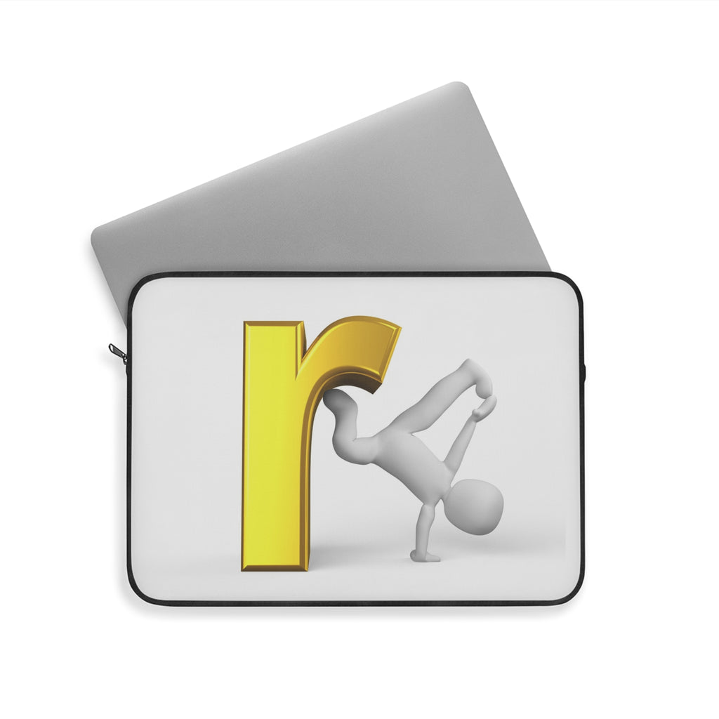 Yellow Letter R Breakdance Laptop Sleeve | Alphabet Dance Design
