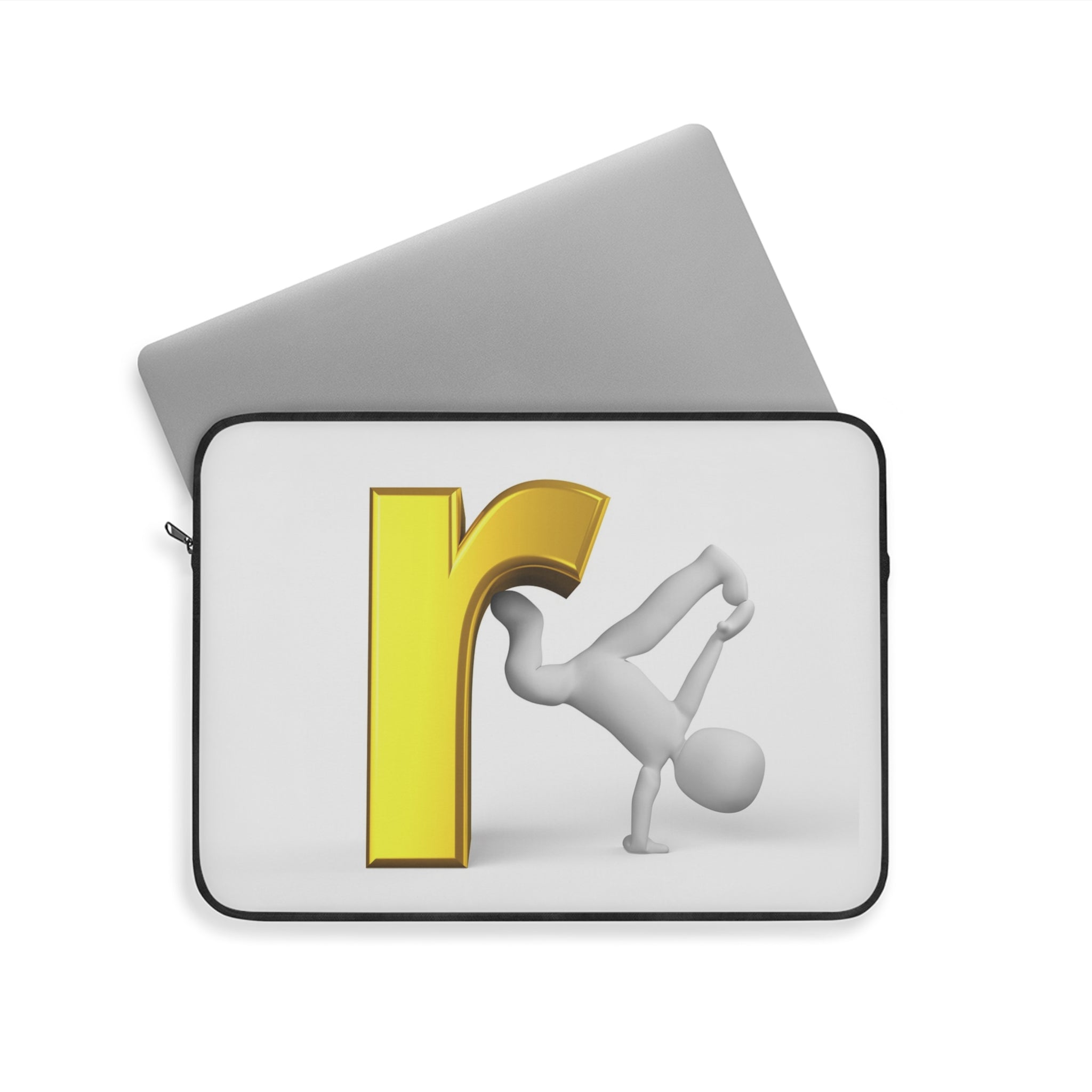 Yellow Letter R Breakdance Laptop Sleeve | Alphabet Dance Design
