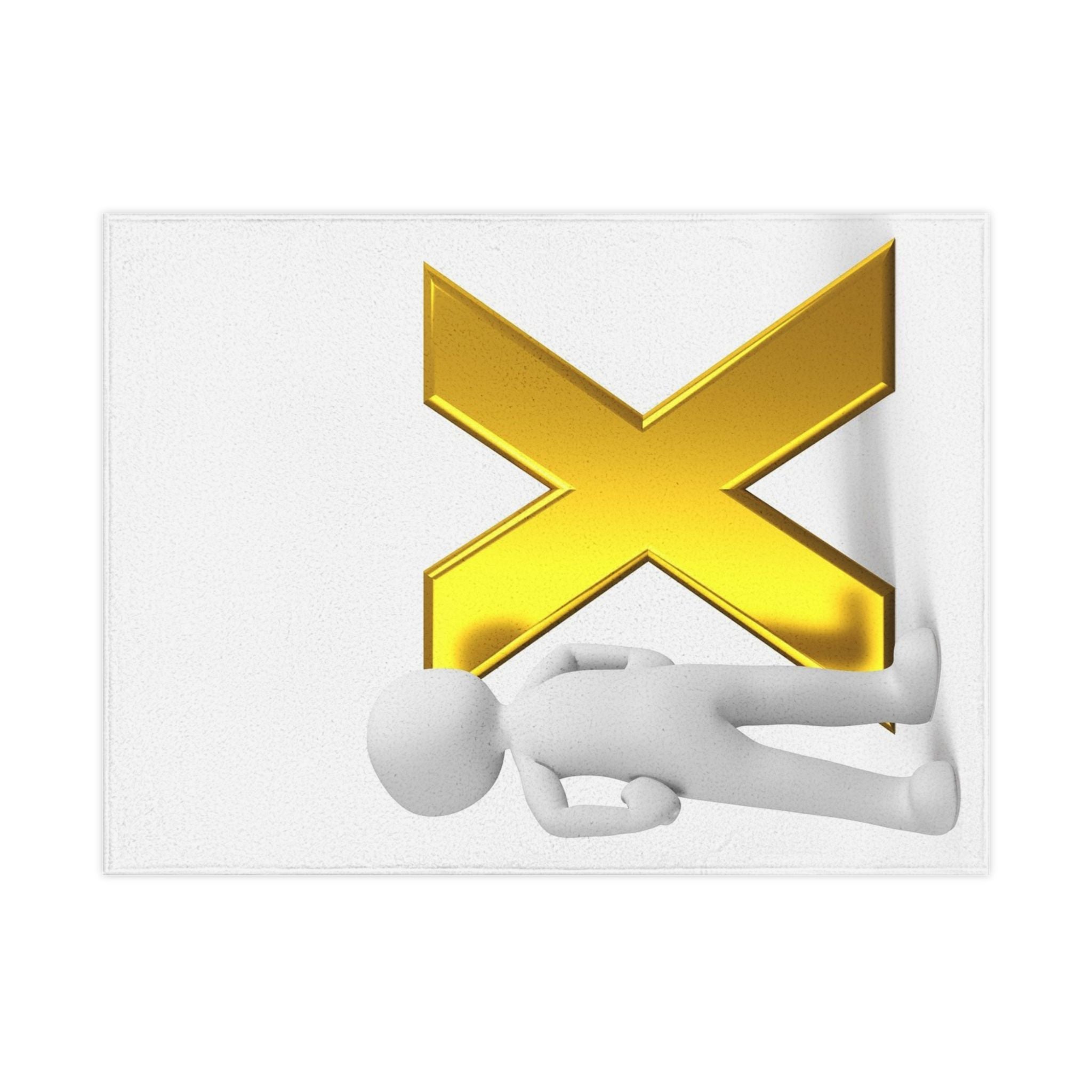 Gold Letter X with 3D Figure Toddler Blanket | Initial Alphabet Blanket
