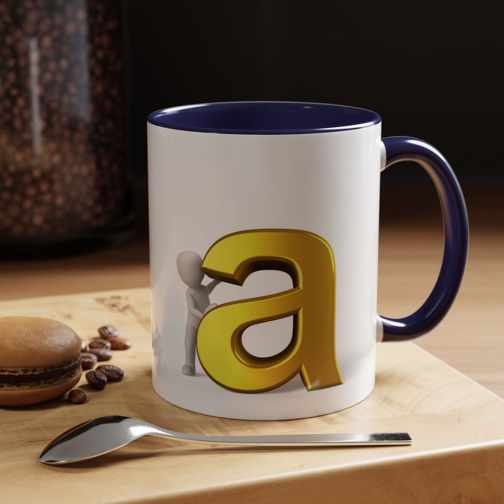 Gold Letter A Monogram Mug | Accent Coffee Mug 11oz 15oz