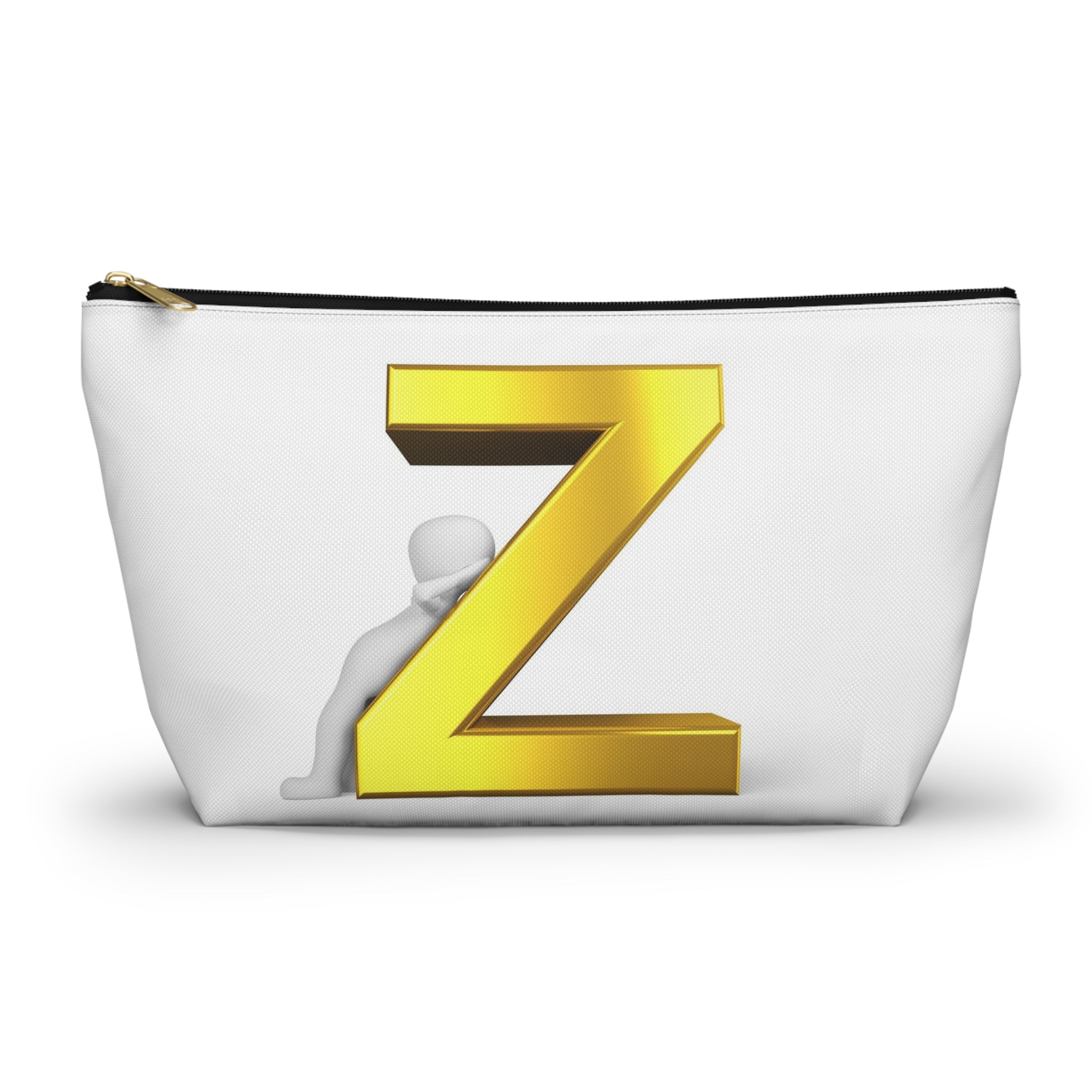 Gold Letter Z Accessory Pouch | Monogram Z Makeup Bag