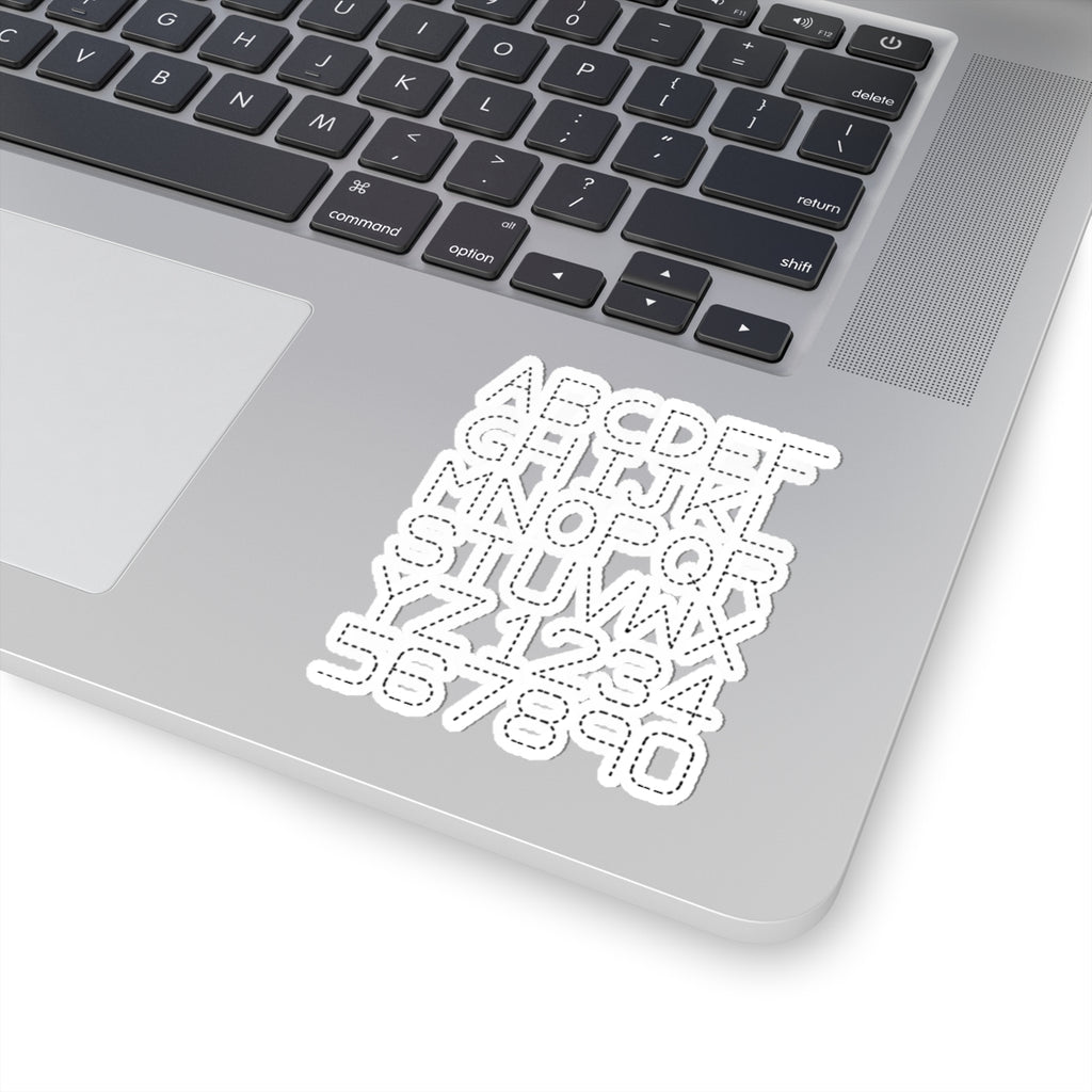 Dotted Outline Alphabet & Numbers Kiss-Cut Stickers | Alphabet Sticker Sheet