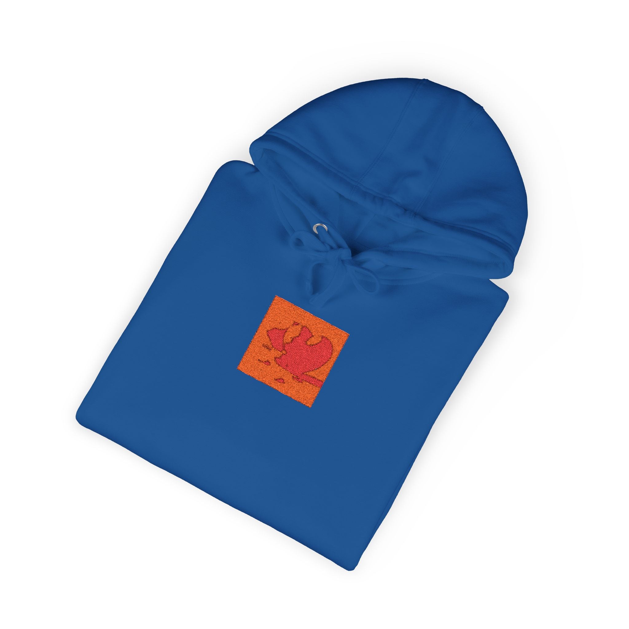 Orange Phoenix Pixel Art Hoodie | Square Chest & Sleeve Patch