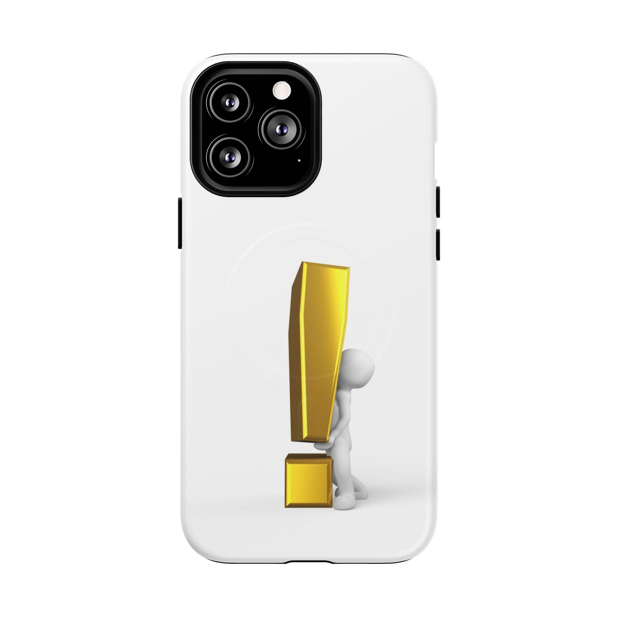 Coque de téléphone aimantée robuste Point d'exclamation doré