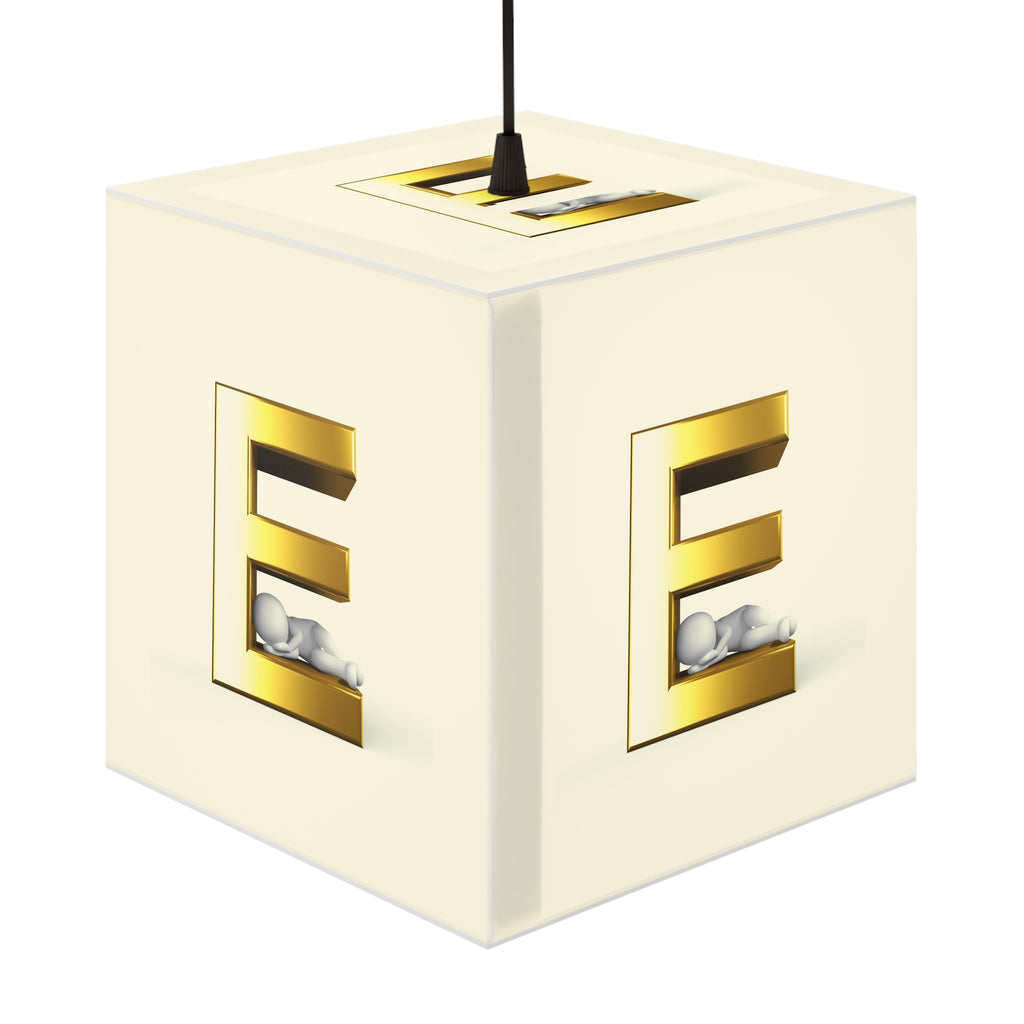 Gold Letter E Cube Lamp | Light Cube Lamp