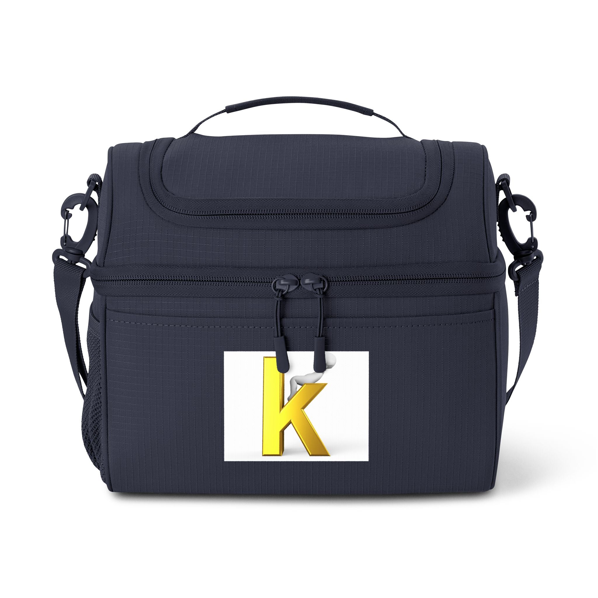 Yellow Letter K Cooler Bag | Monogram Initial Lunch Tote