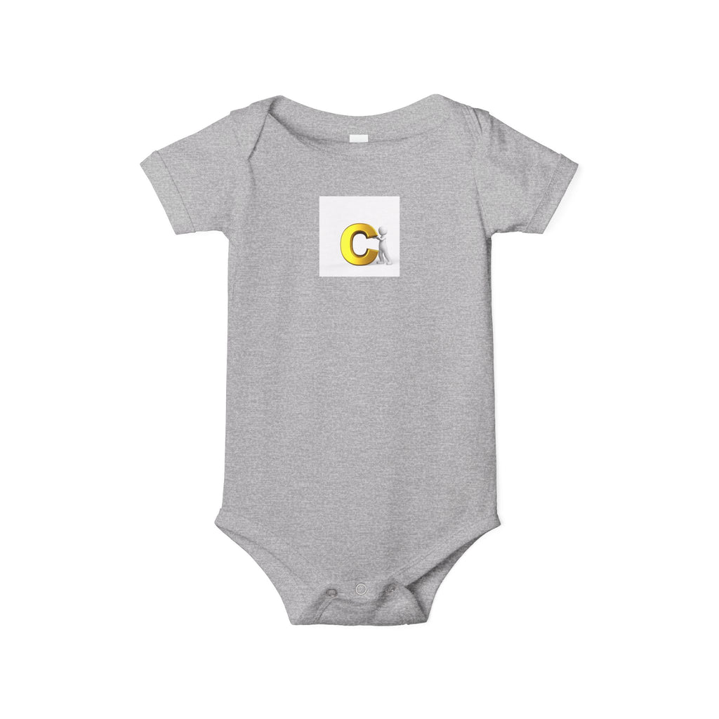 Letter C Chick Infant Onesie | Baby Monogram Initial Bodysuit