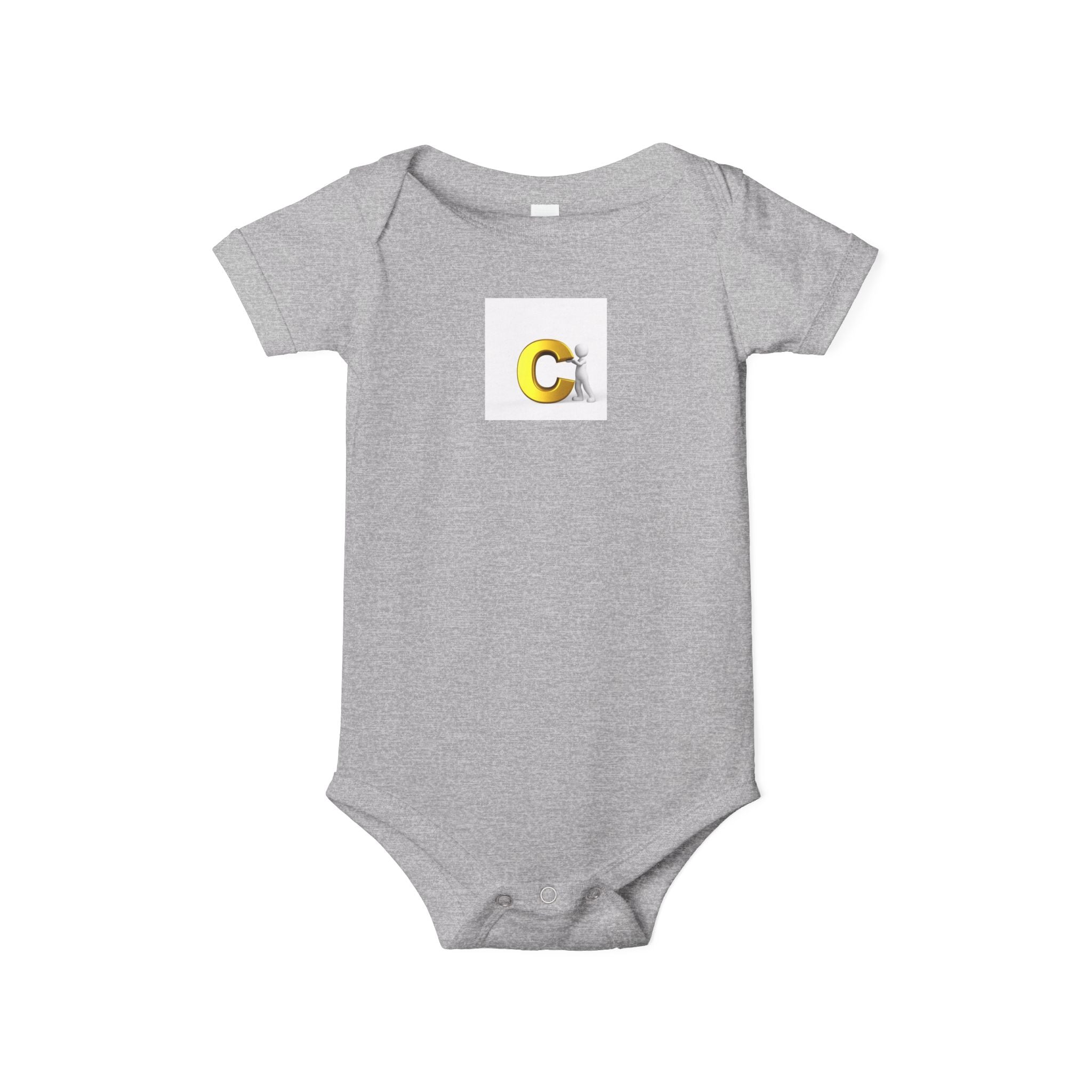 Letter C Chick Infant Onesie | Baby Monogram Initial Bodysuit