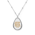 Alphabet Oval Necklace — Personalized Initials Teardrop Pendant