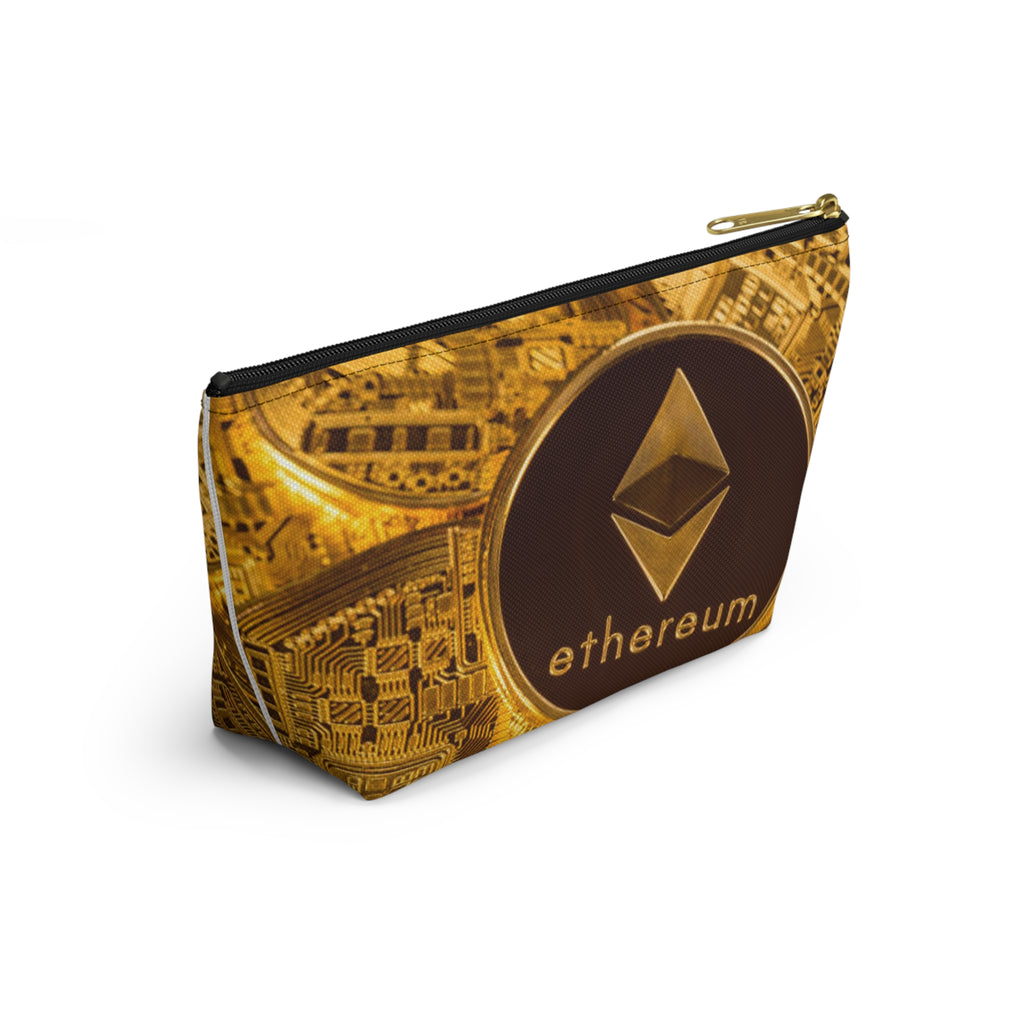 Ethereum Coin Accessory Pouch | Crypto Makeup Bag, T-Bottom Zipper Pouch