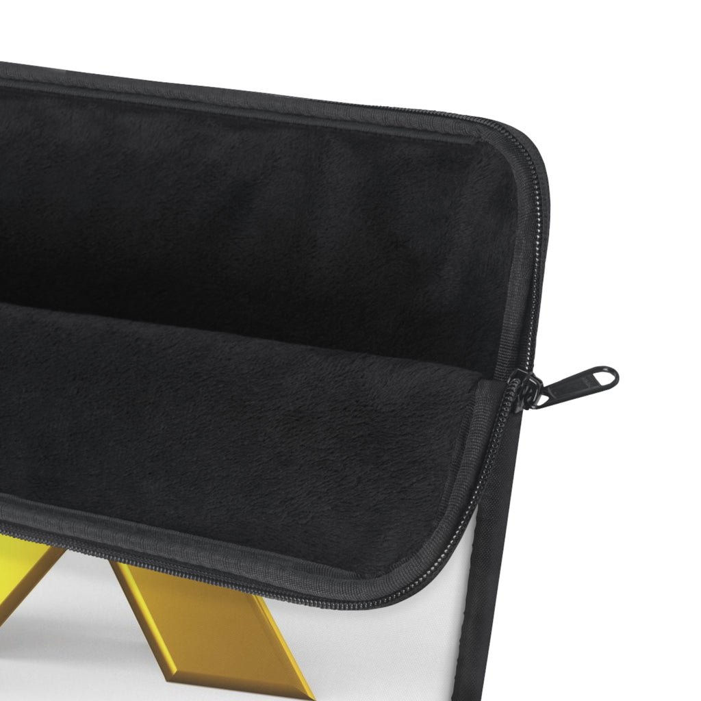 3D Stick Figure with Gold X Laptop Sleeve | Minimal Tech Design