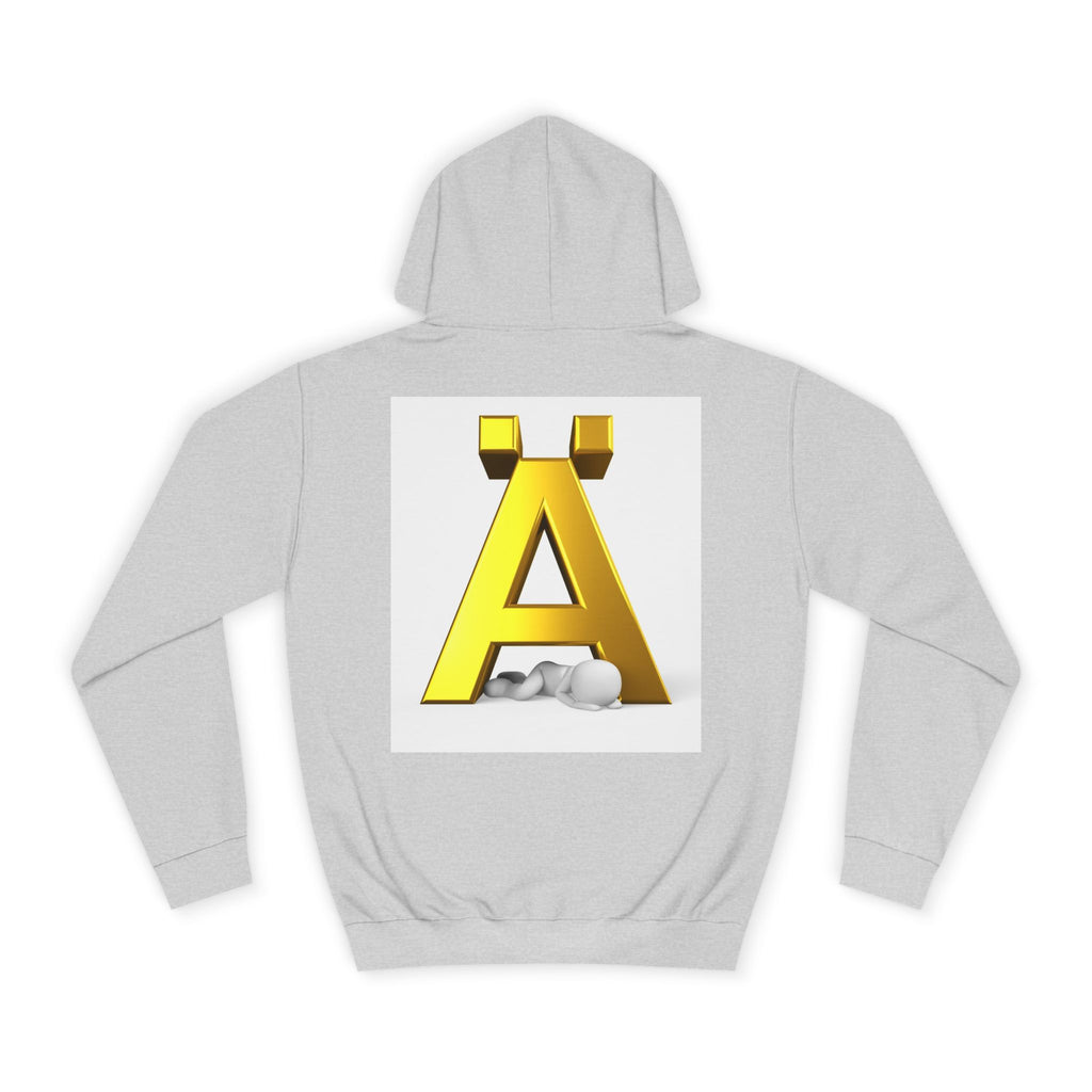 Gold Letter Ä Hoodie | 3D Metallic A with Rocks