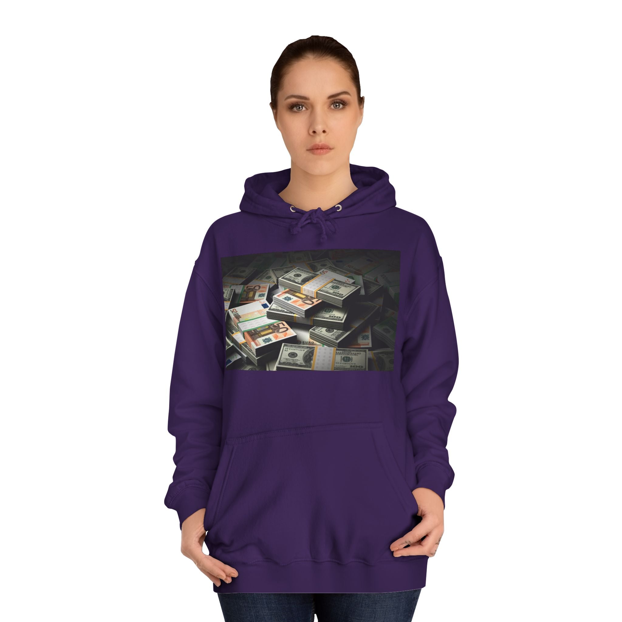 Stacked Cash Money Hoodie | Vintage Banknote Print, Stacks of Dollars