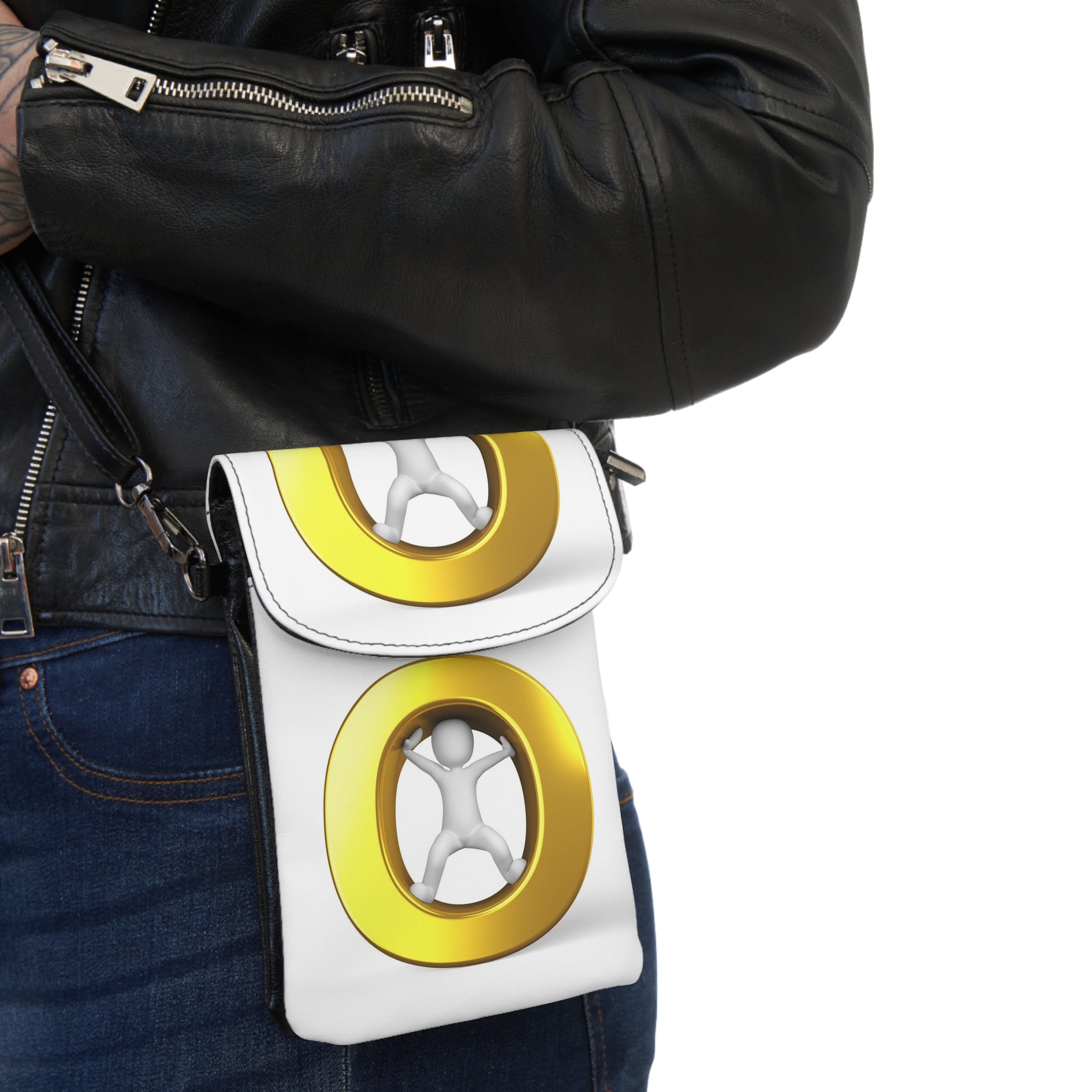 Yellow Letter O Small Cell Phone Wallet | Crossbody phone pouch