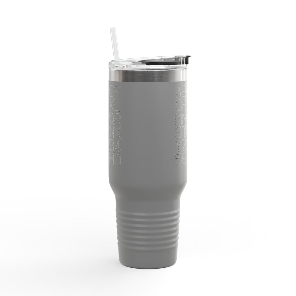 Alphabet Letters and Numbers Insulated Travel Mug | 40oz Tumbler