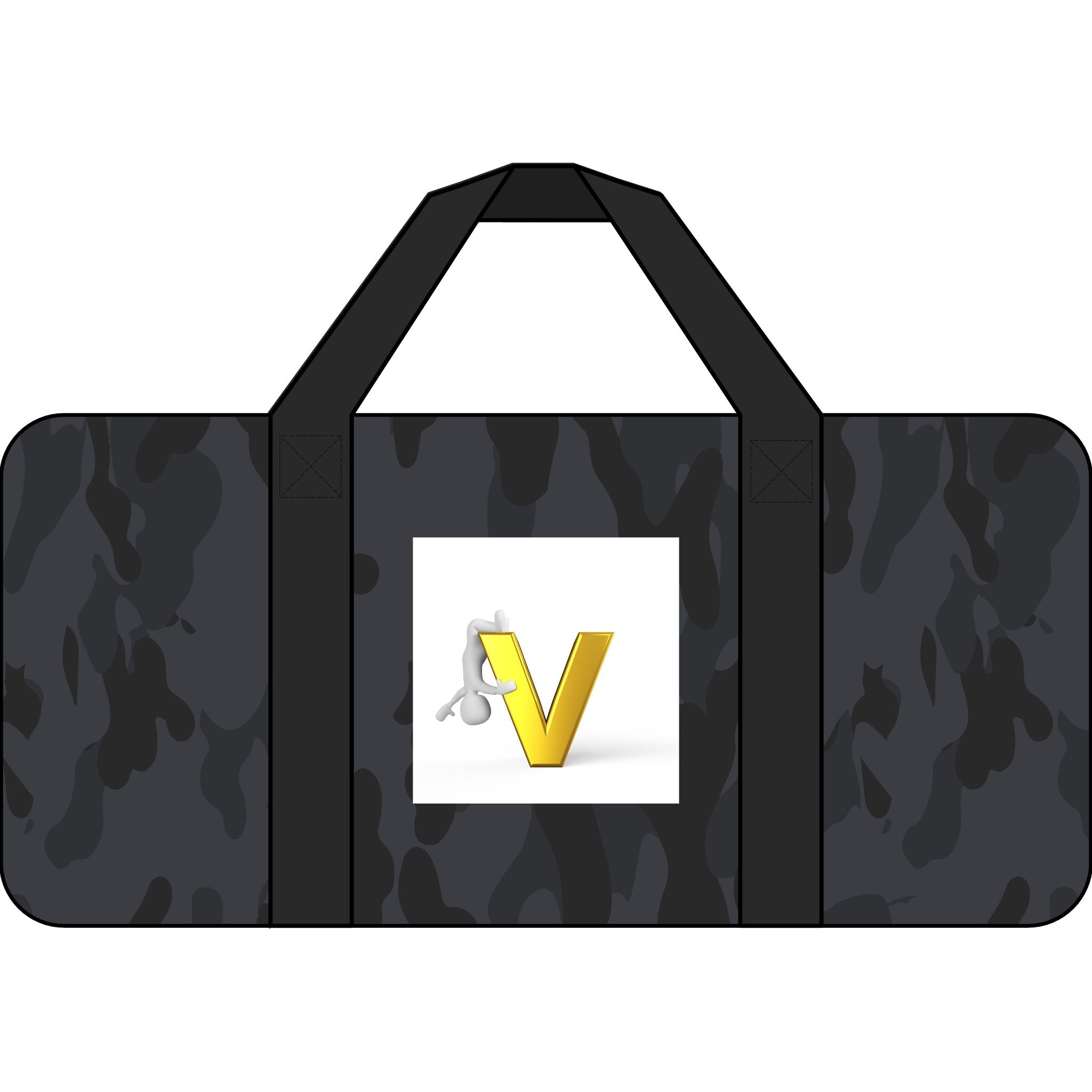 Gold Letter V Logo Tripper Duffel Bag | Checker Strap or Black Camo Handles