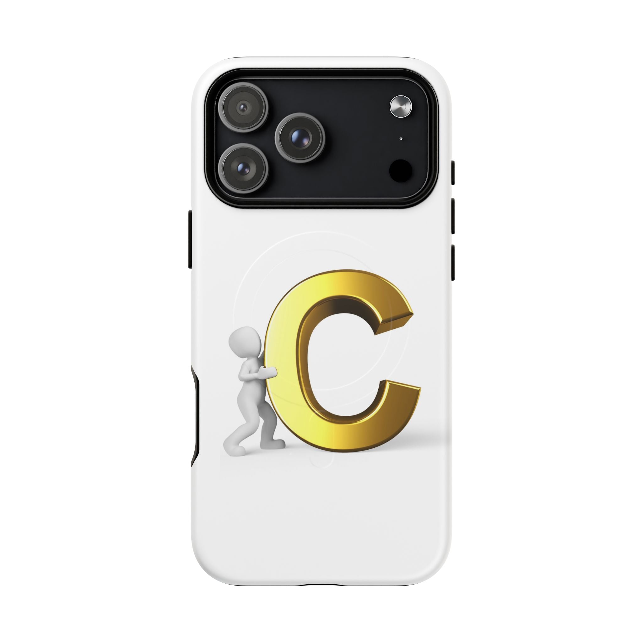 Coque de téléphone Monogramme Lettre C Or | Coque magnétique résistante
