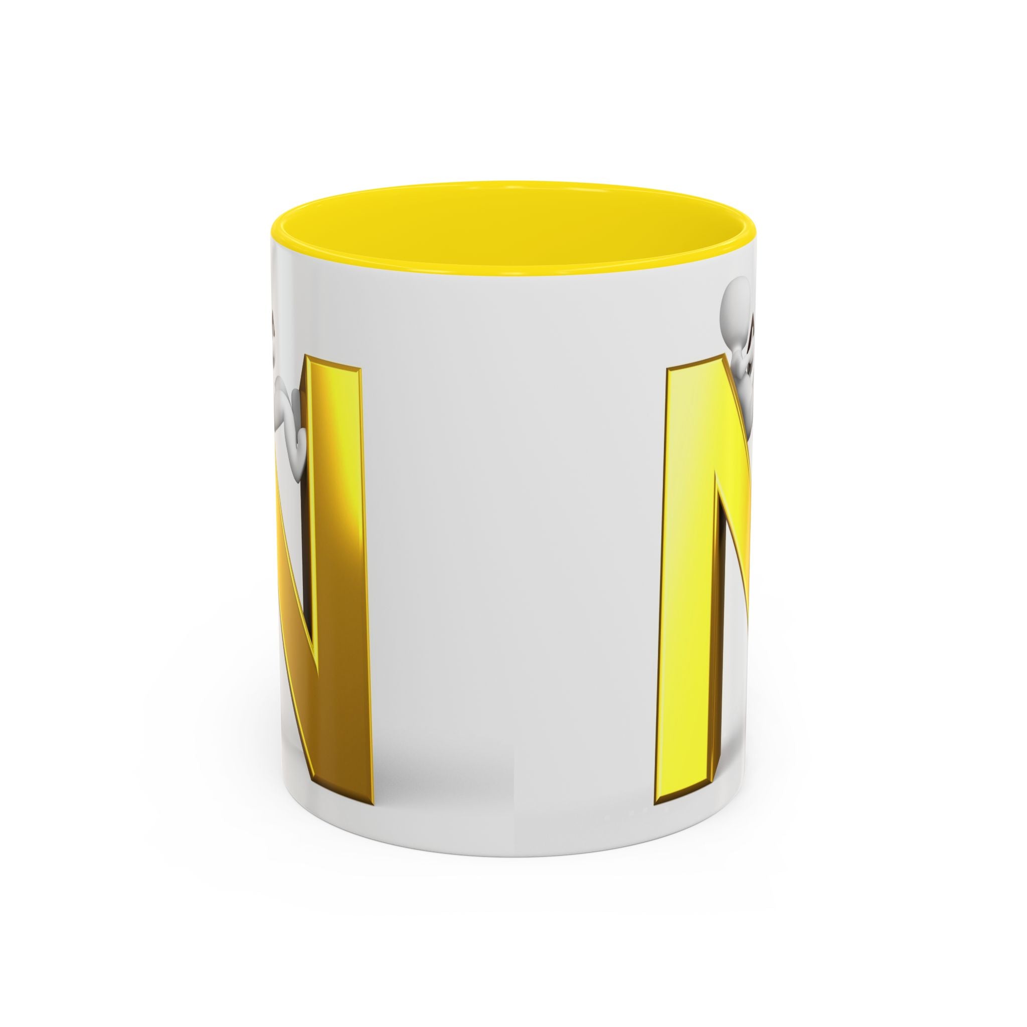 Mug monogramme lettre N dorée | Mug à anse colorée