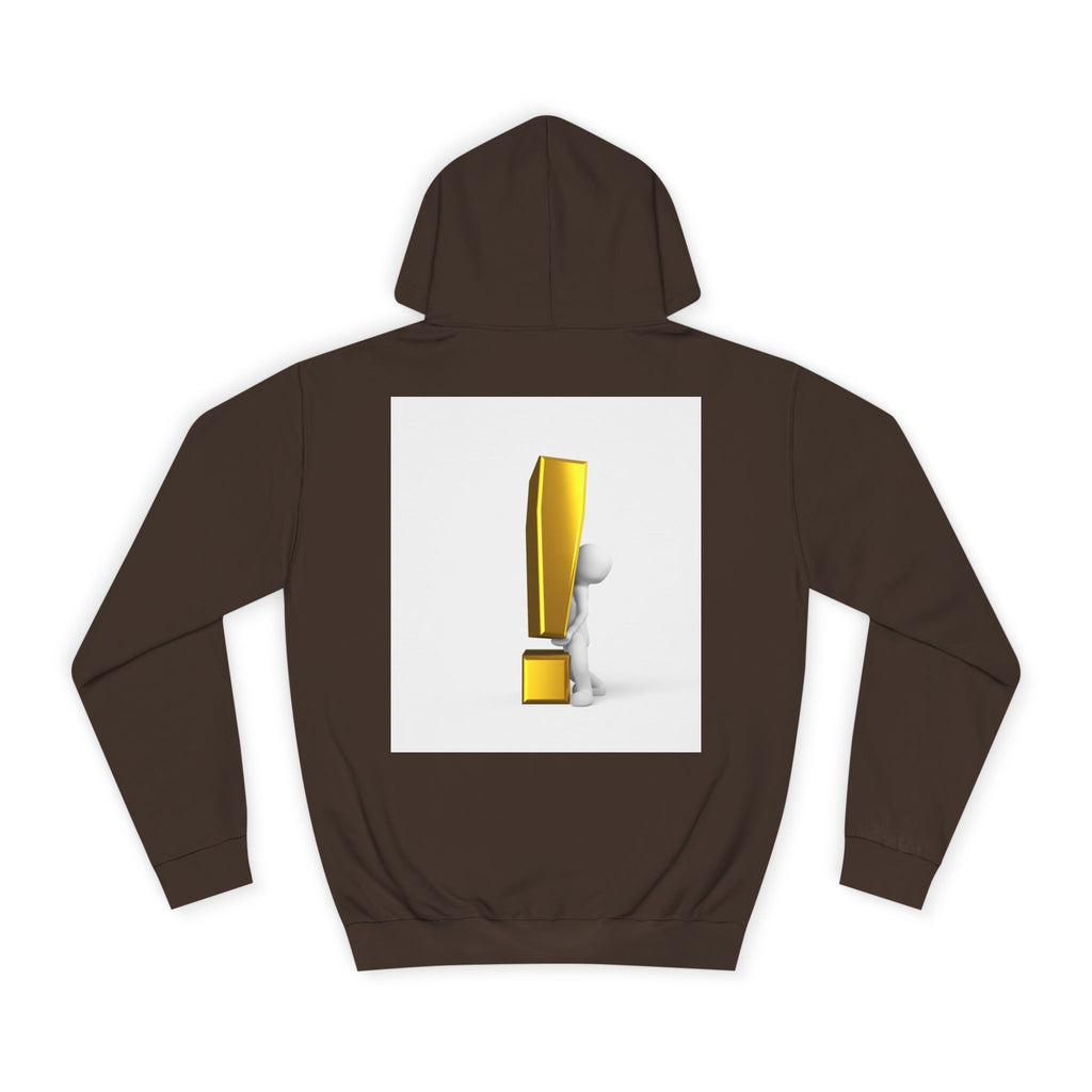 Gold Exclamation Mark Hoodie | Minimal Symbol Sweatshirt