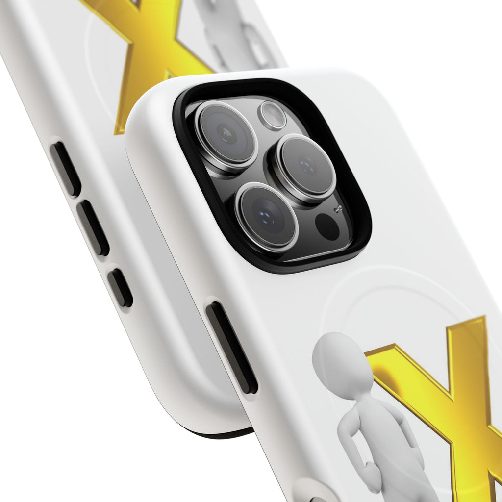 Gold X with 3D Figure iPhone Case | Tough Magnetic Case