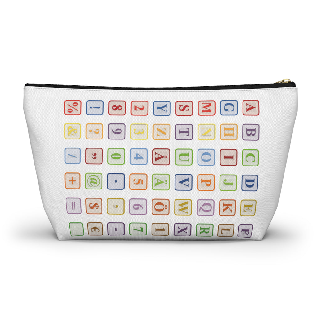 Alphabet Blocks Pattern Accessory Pouch | Letter Tile Makeup Bag