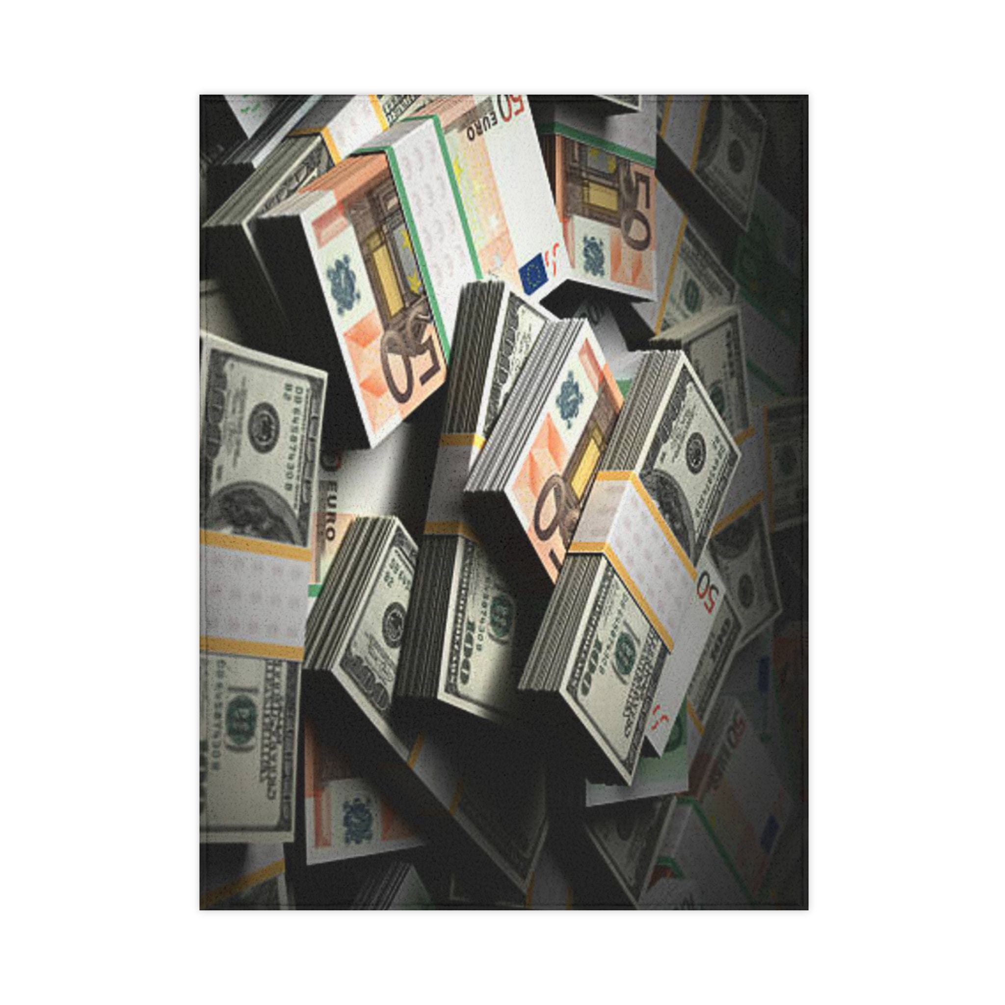 Stacks of Money Toddler Blanket | Cash Print, Playroom Throw